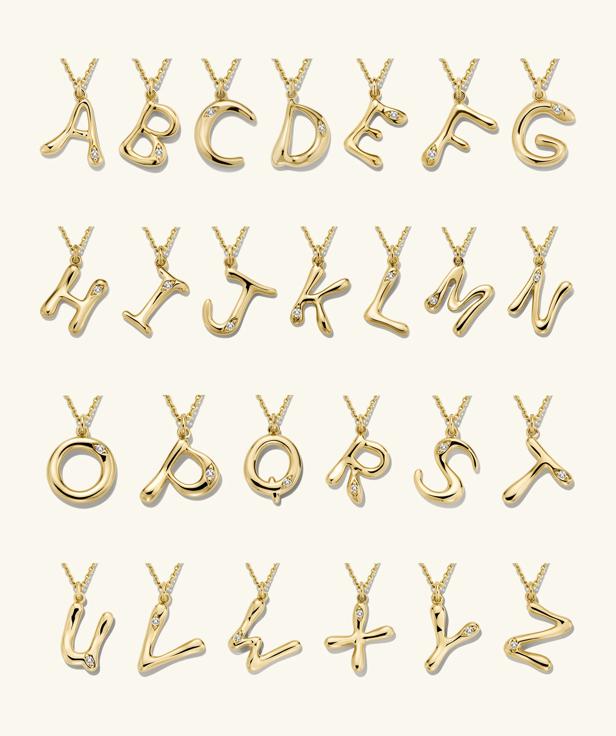 Organic Dôme Liquid Letter Pendant Necklace - Image 5