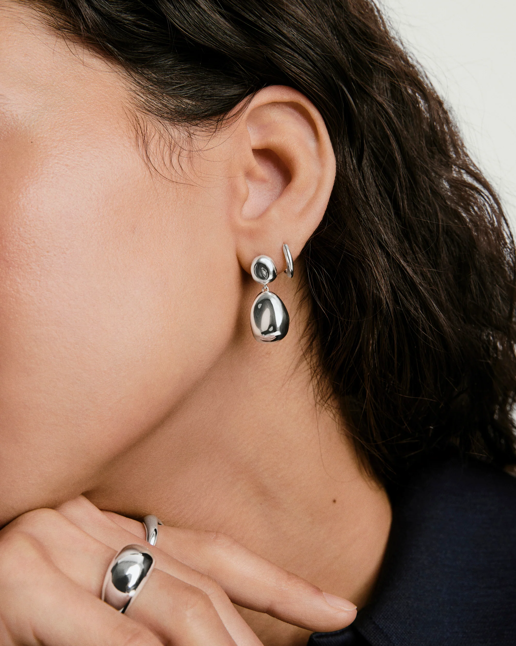 Organic Dôme Pebble Earrings - Image 6
