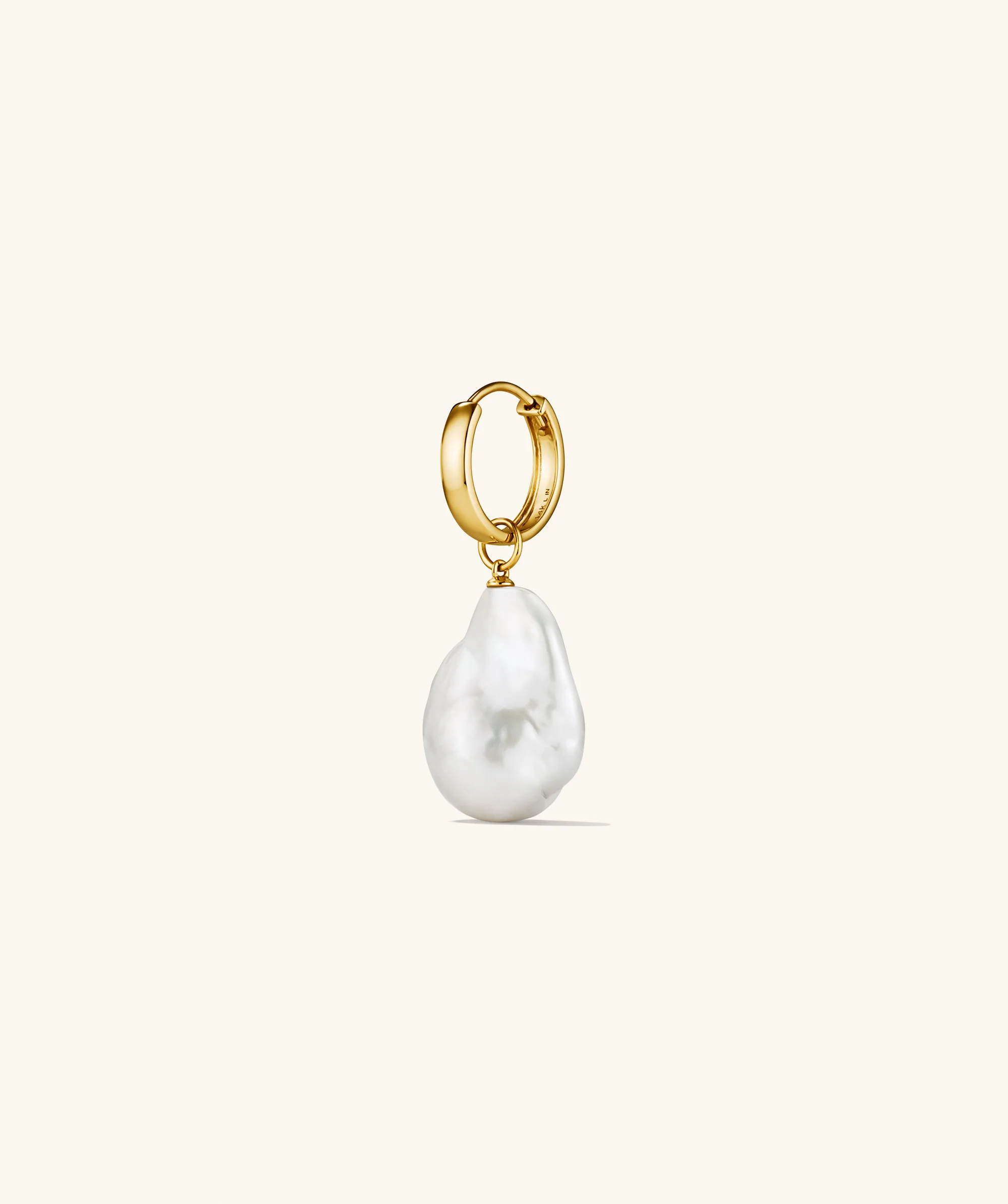 Single Oversized Baroque Pearl Hoop Charm - Image 5