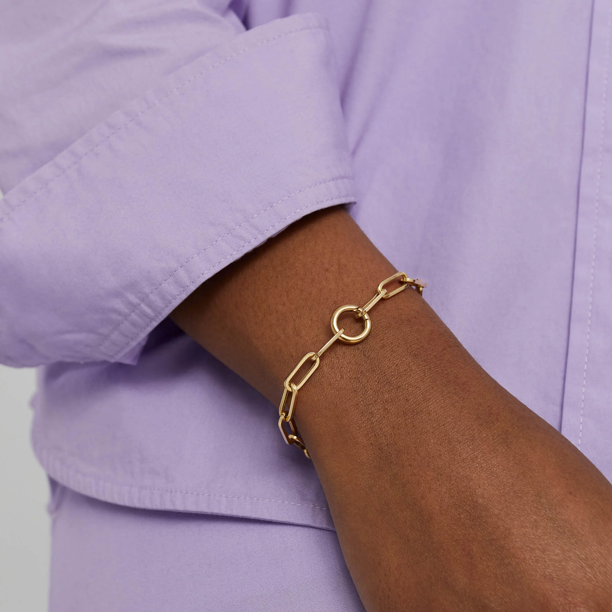 Paperclip Chain Charm Bracelet - Image 3
