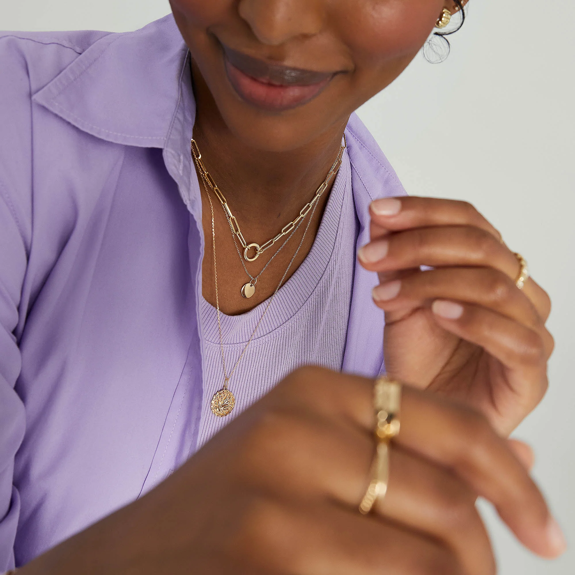 Paperclip Chain Charm Necklace - Image 3