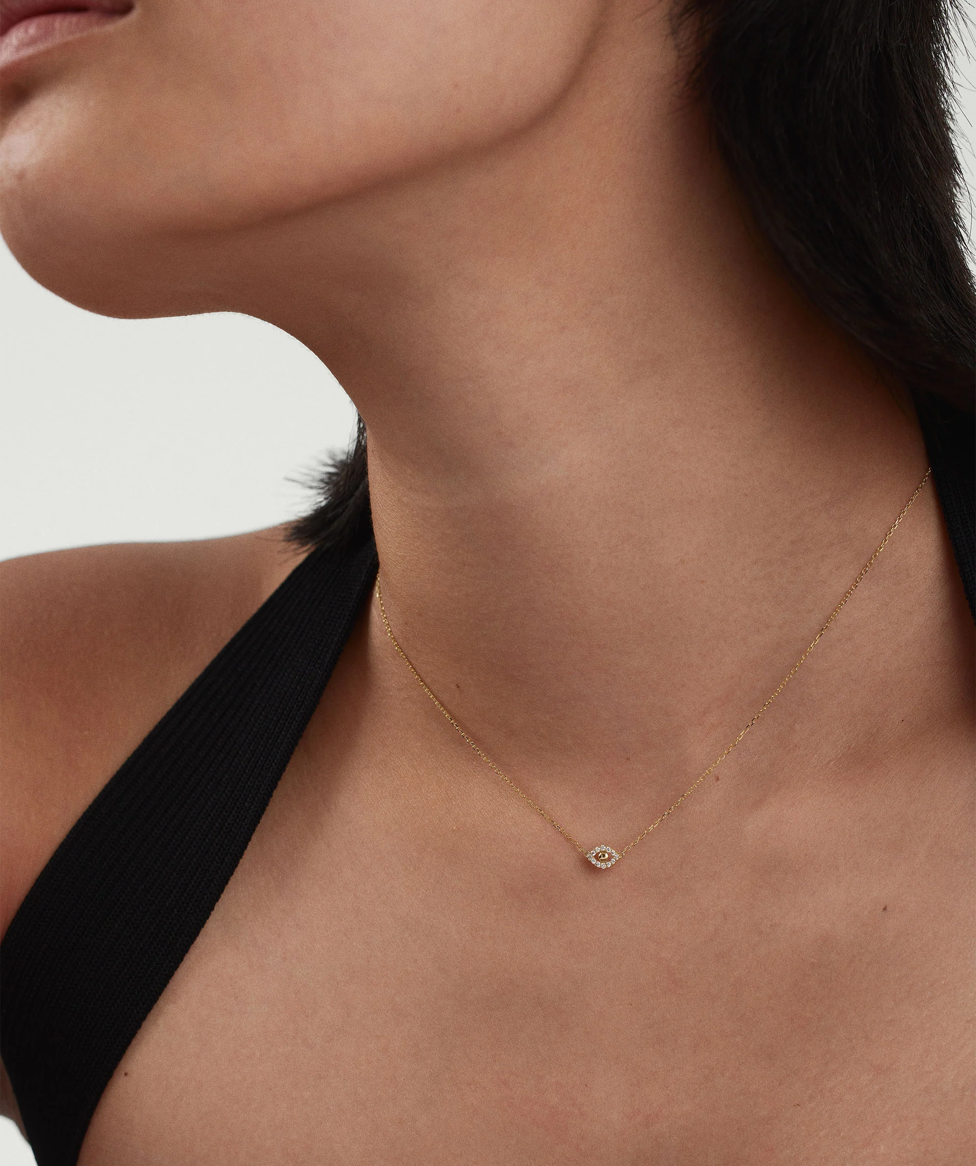 Pavé Diamond Evil Eye Necklace - Image 3
