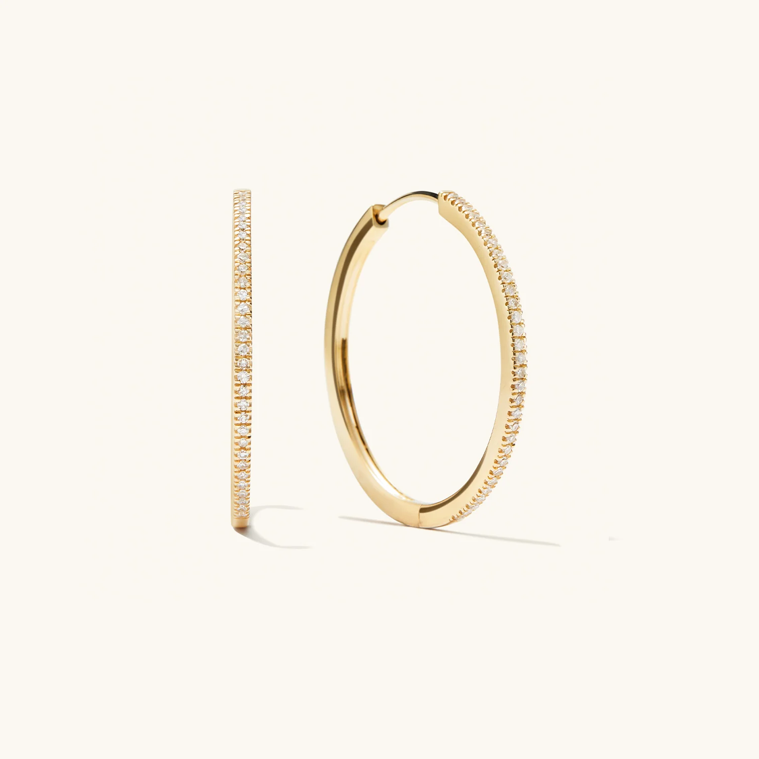 Pavé Diamond Large Hoops - Image 2