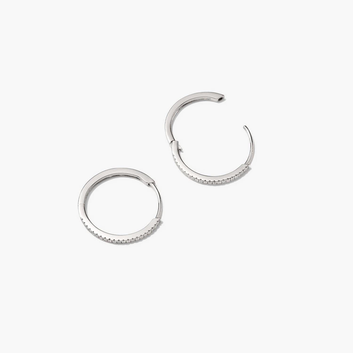 Pavé Diamond Medium Hoops - Image 11