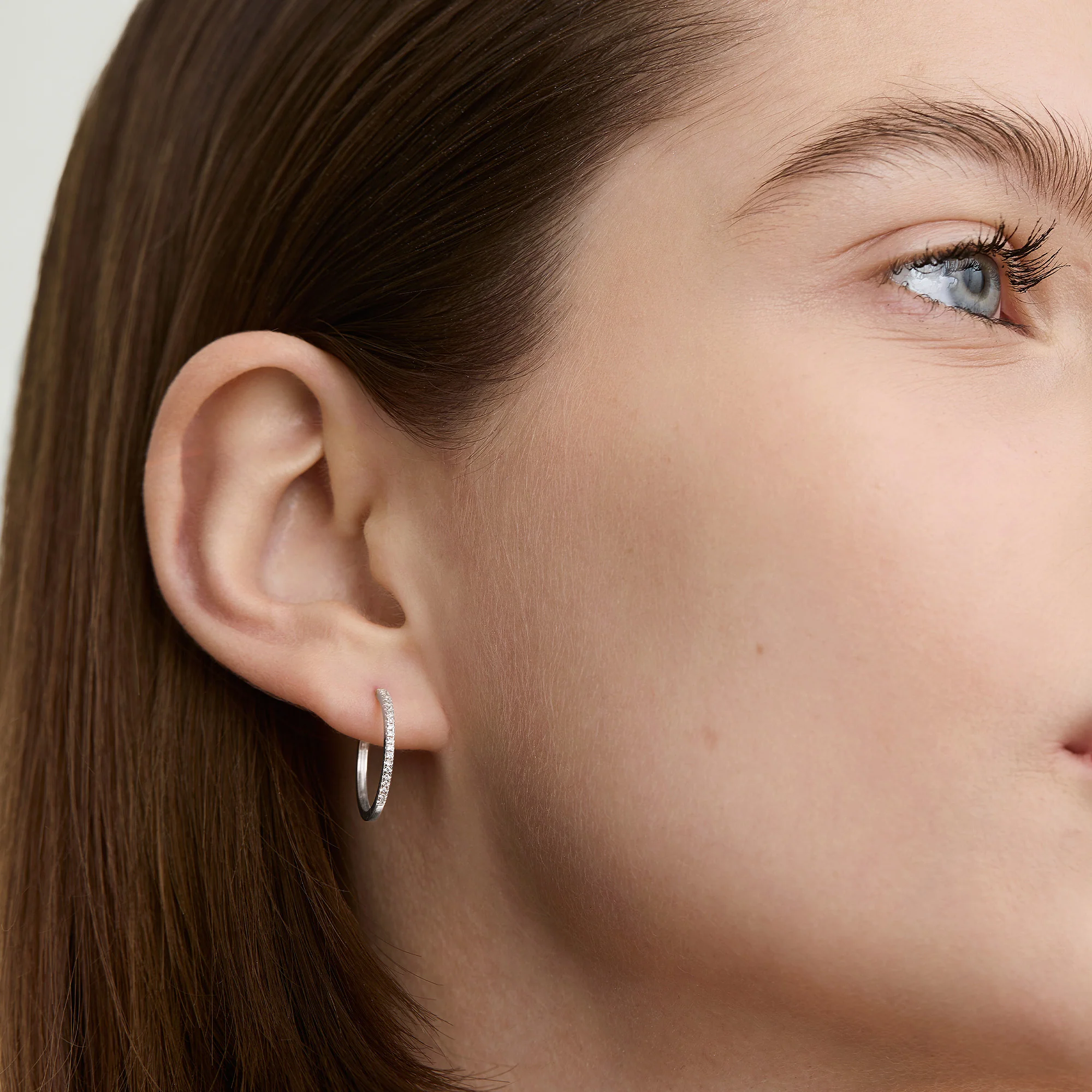 Pavé Diamond Medium Hoops - Image 12