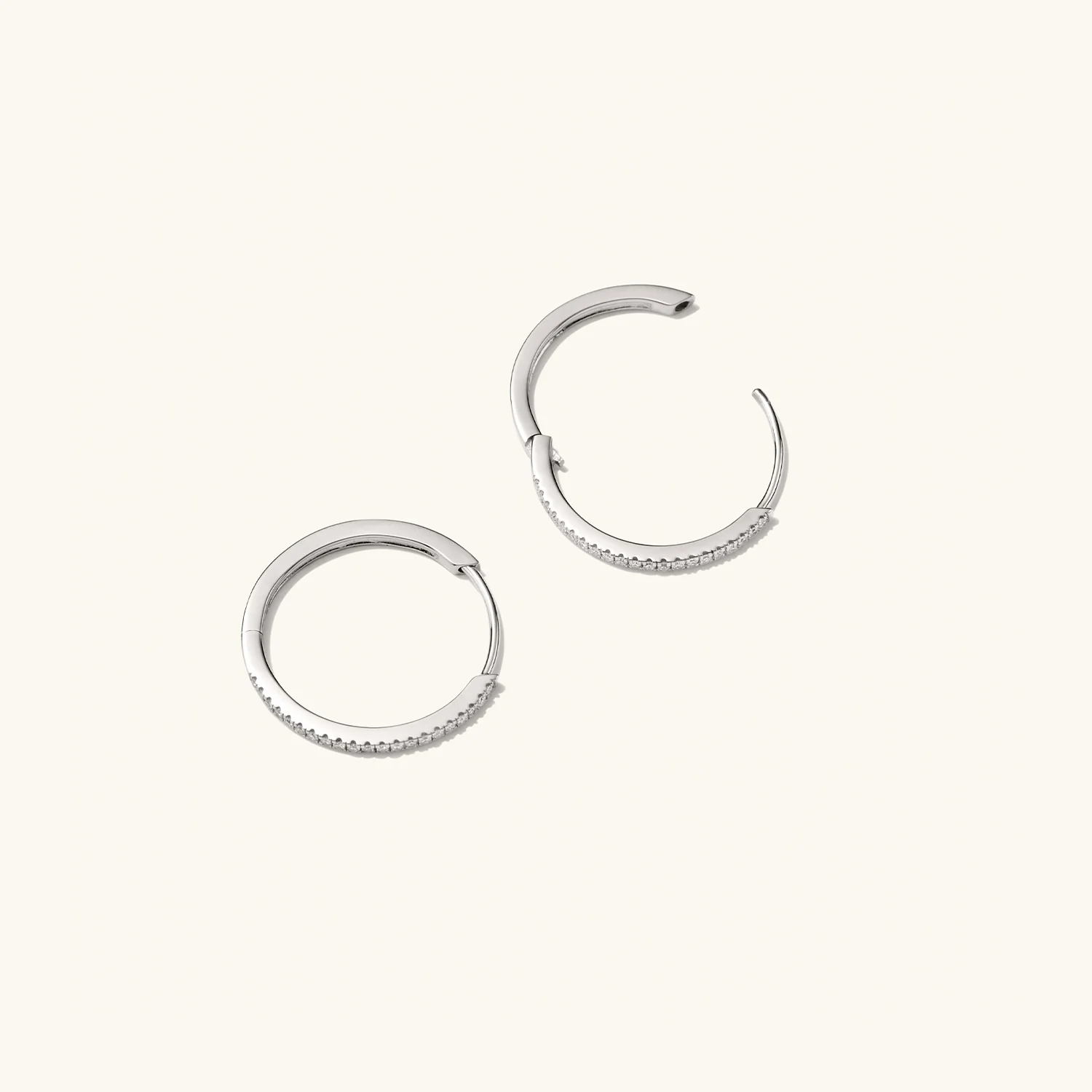 Pavé Diamond Medium Hoops - Image 14