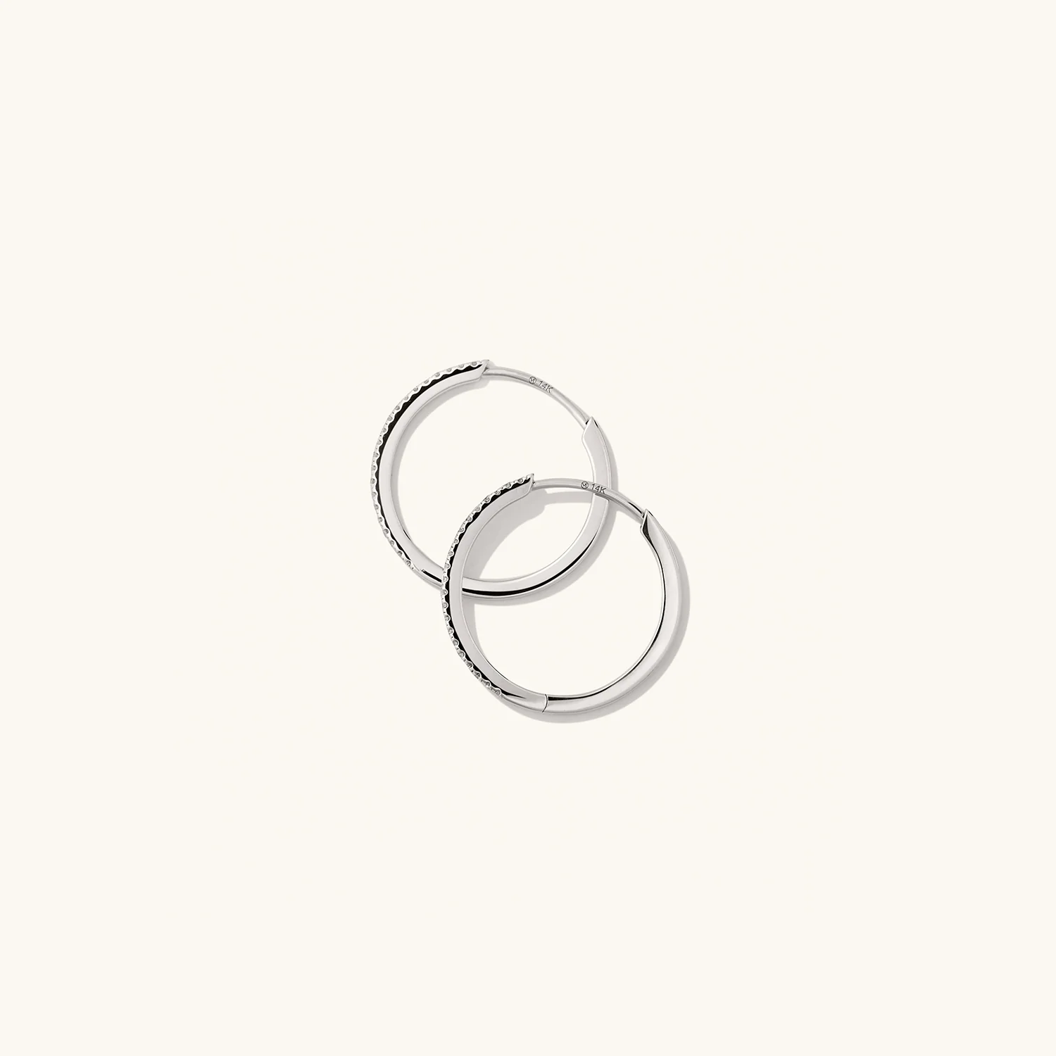 Pavé Diamond Medium Hoops - Image 15