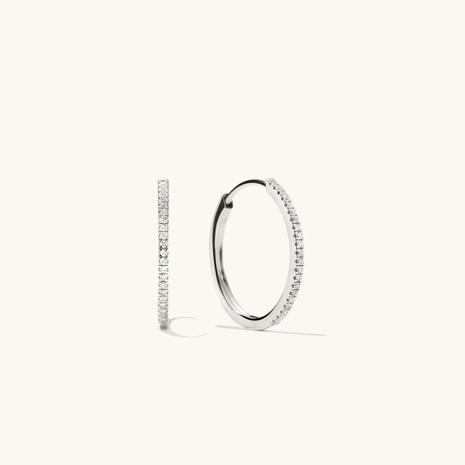 Pavé Diamond Medium Hoops - Image 16