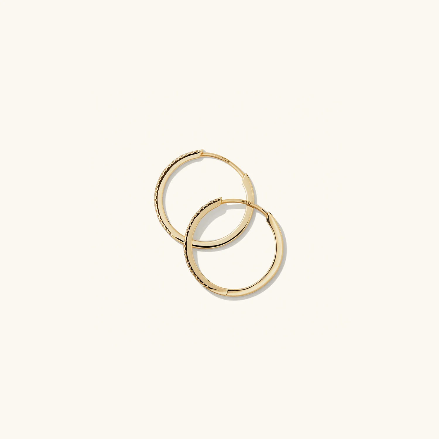 Pavé Diamond Medium Hoops - Image 8