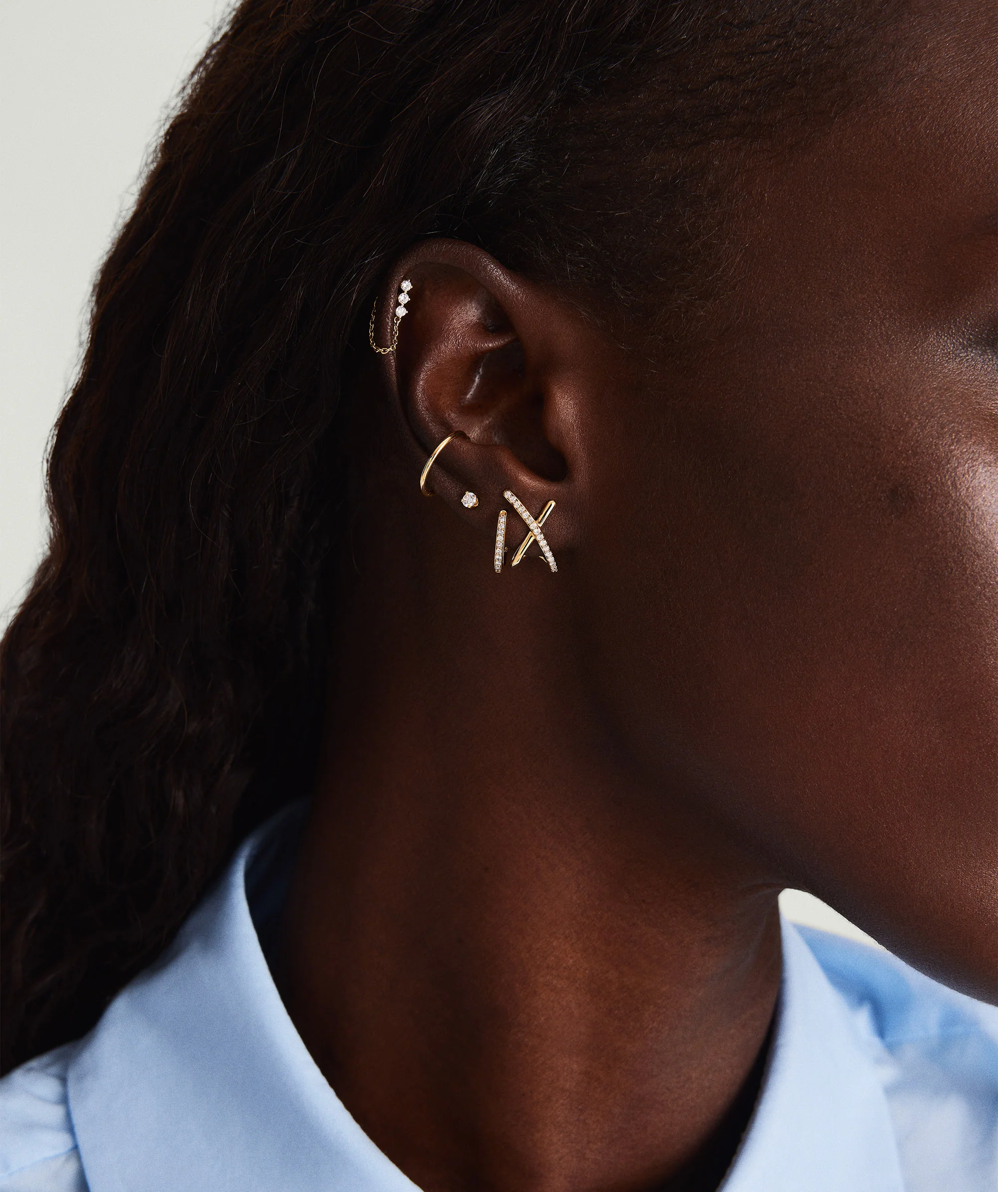 Pavé Diamond X Oversized Studs - Image 3