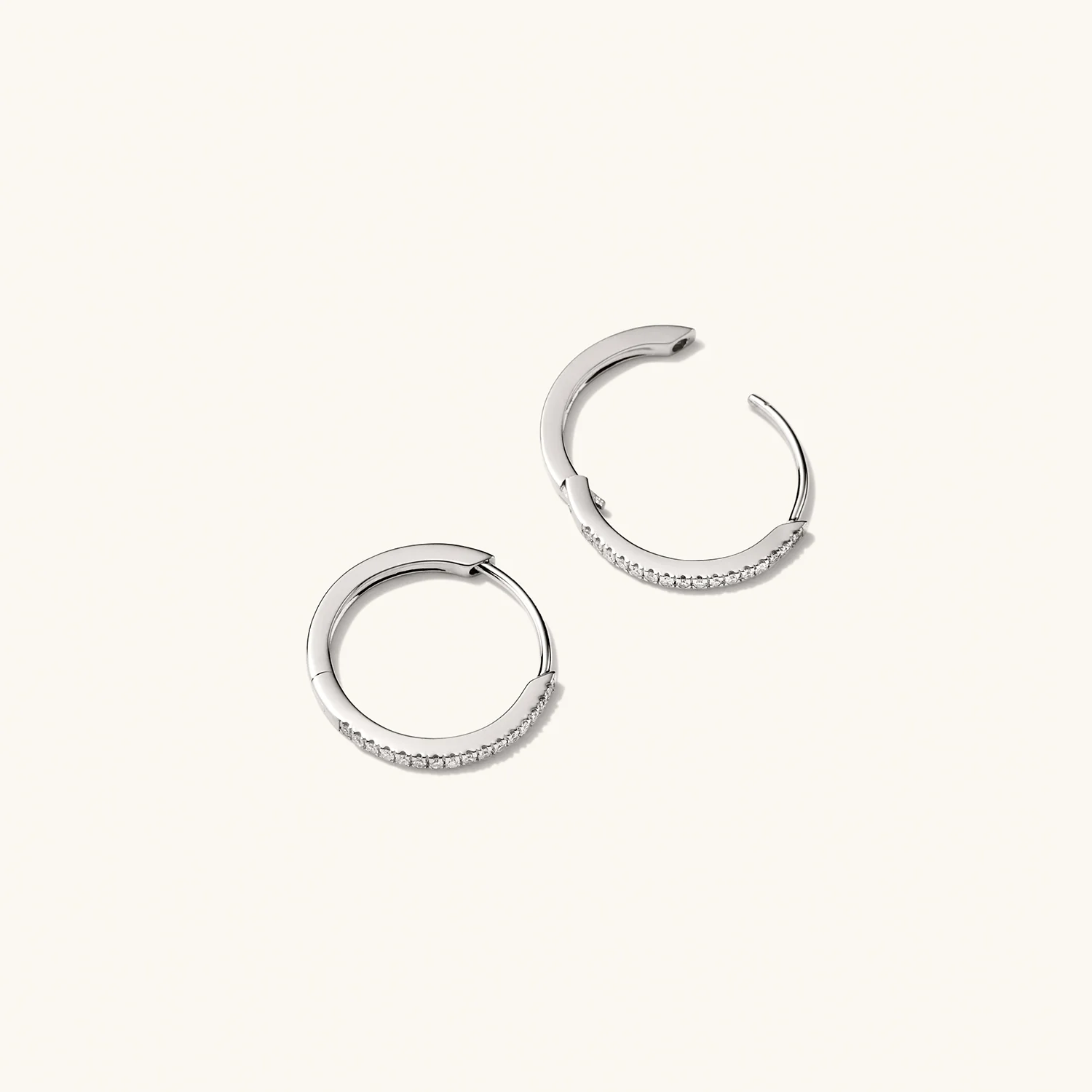 Pavé Diamond Small Hoops - Image 13