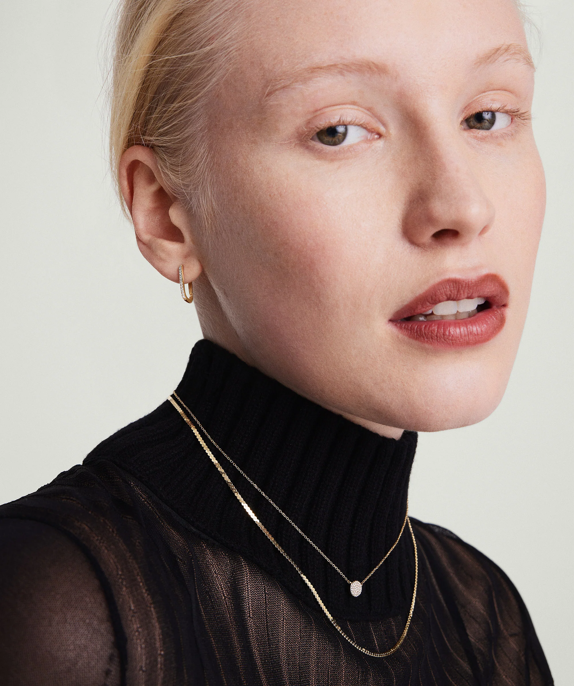 Pavé Diamond Small U Hoops - Image 3