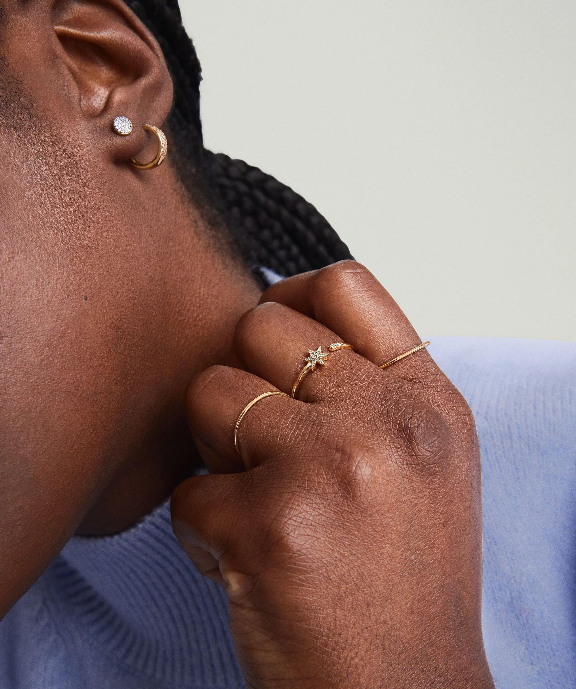 Pavé Diamond Star Open Ring - Image 5
