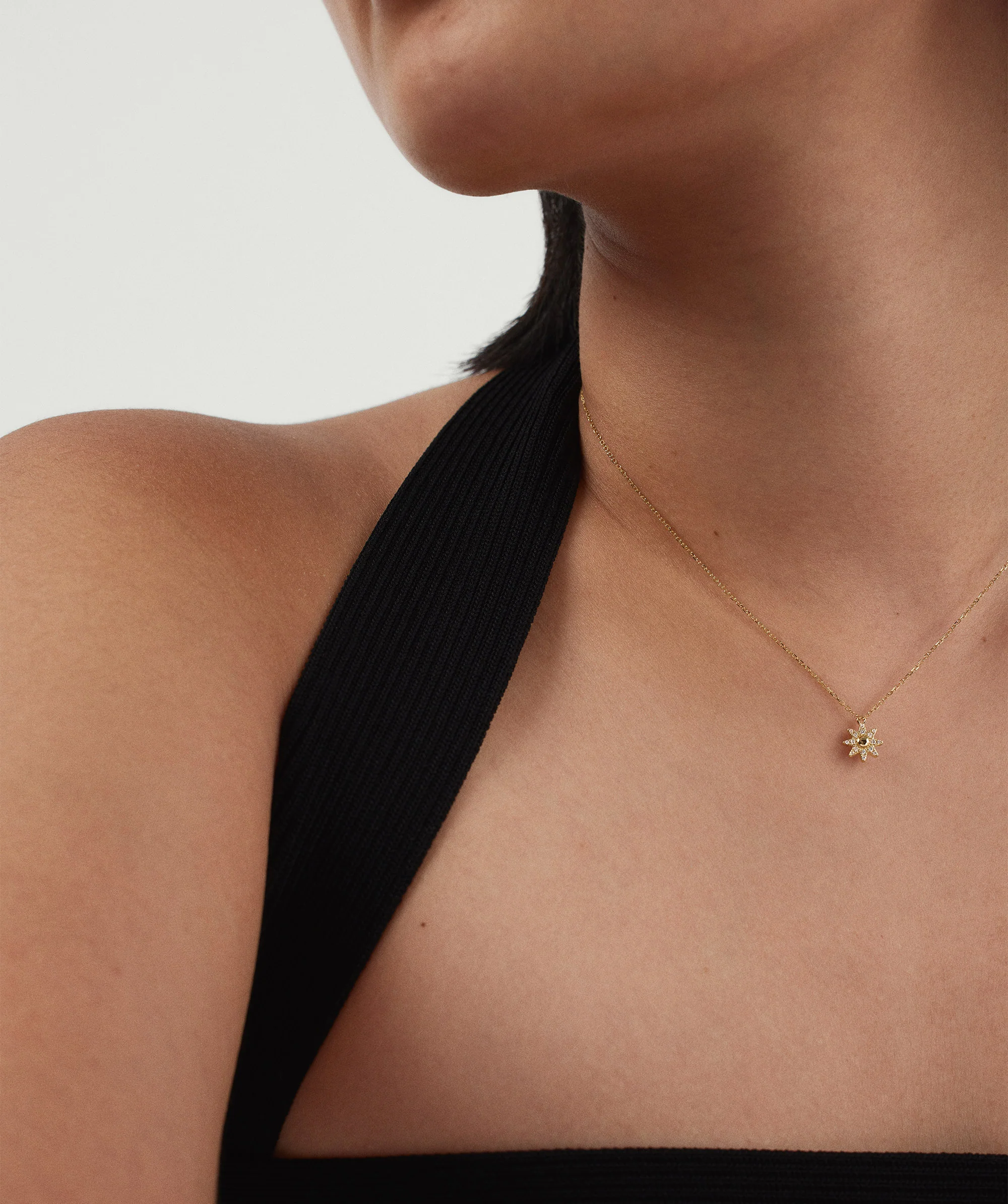 Pavé Diamond Sunburst Necklace - Image 2