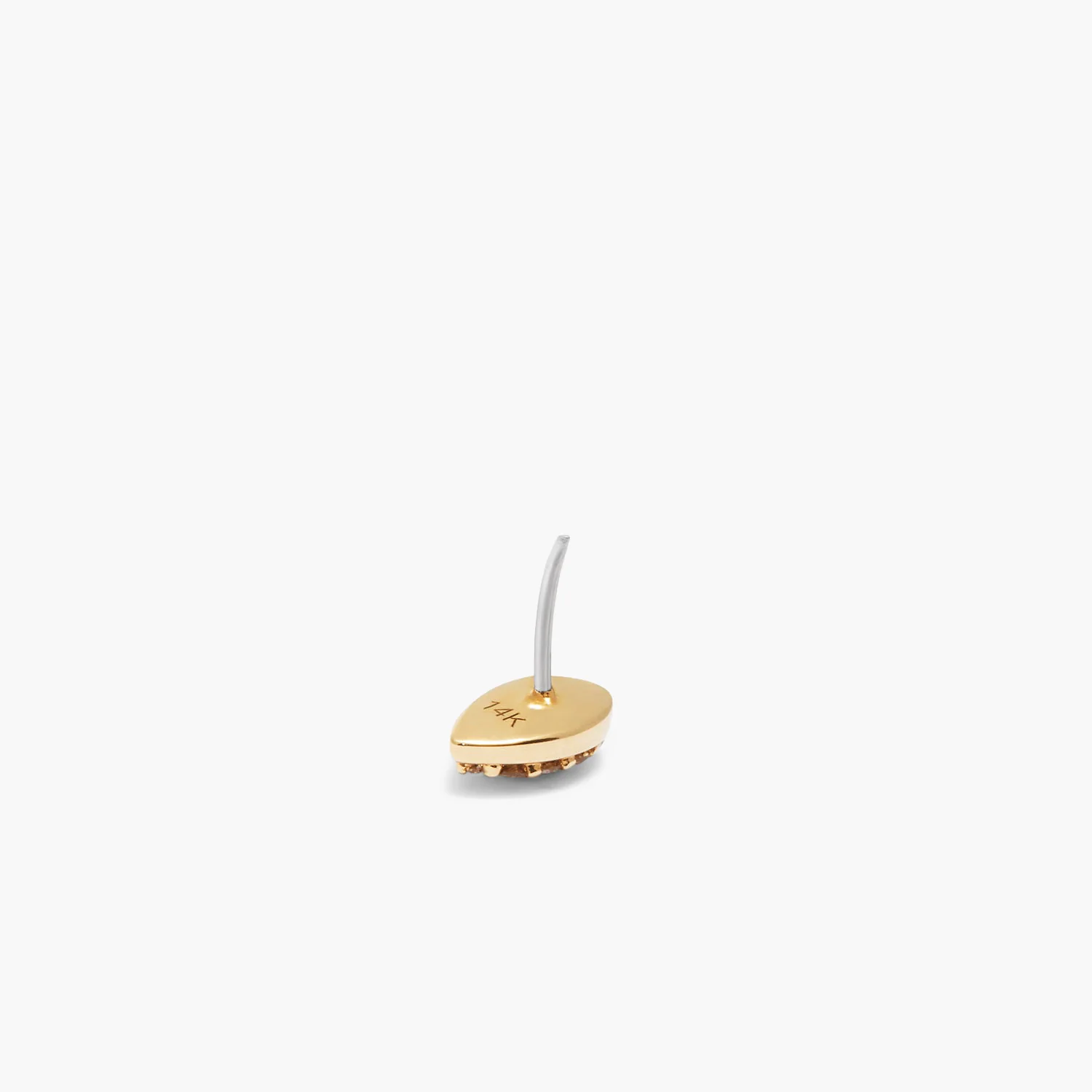 Piercing Studio - Pave Diamond Flat Back Pear Stud - Image 5