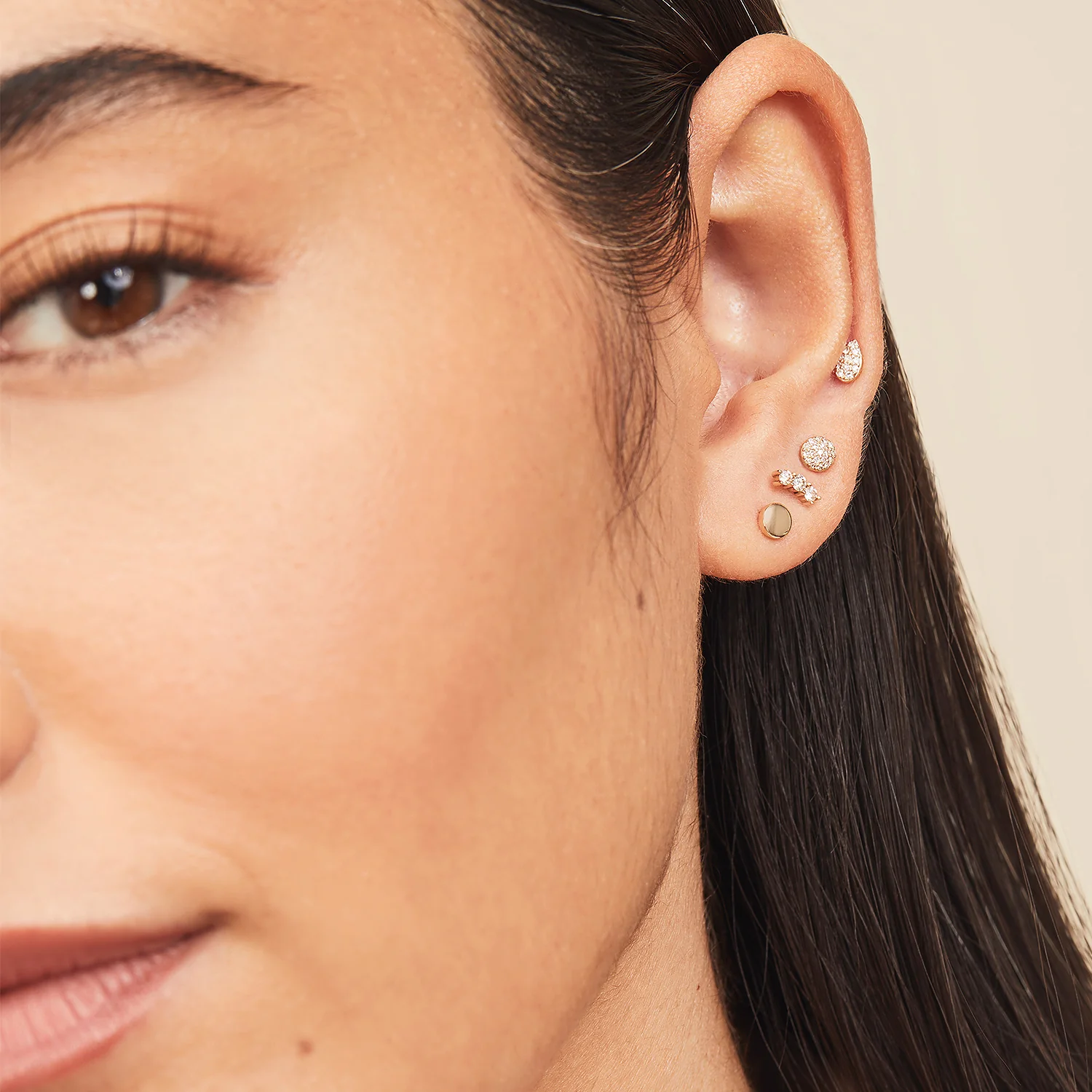 Piercing Studio - Pave Diamond Flat Back Pear Stud - Image 7