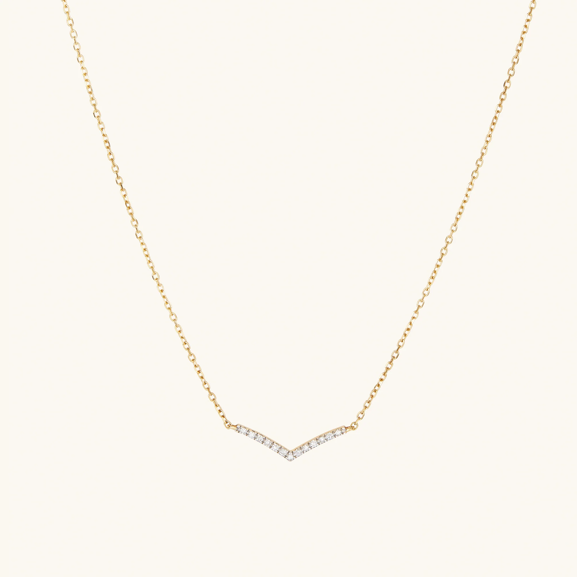 Pavé Diamond Wishbone Necklace - Image 2