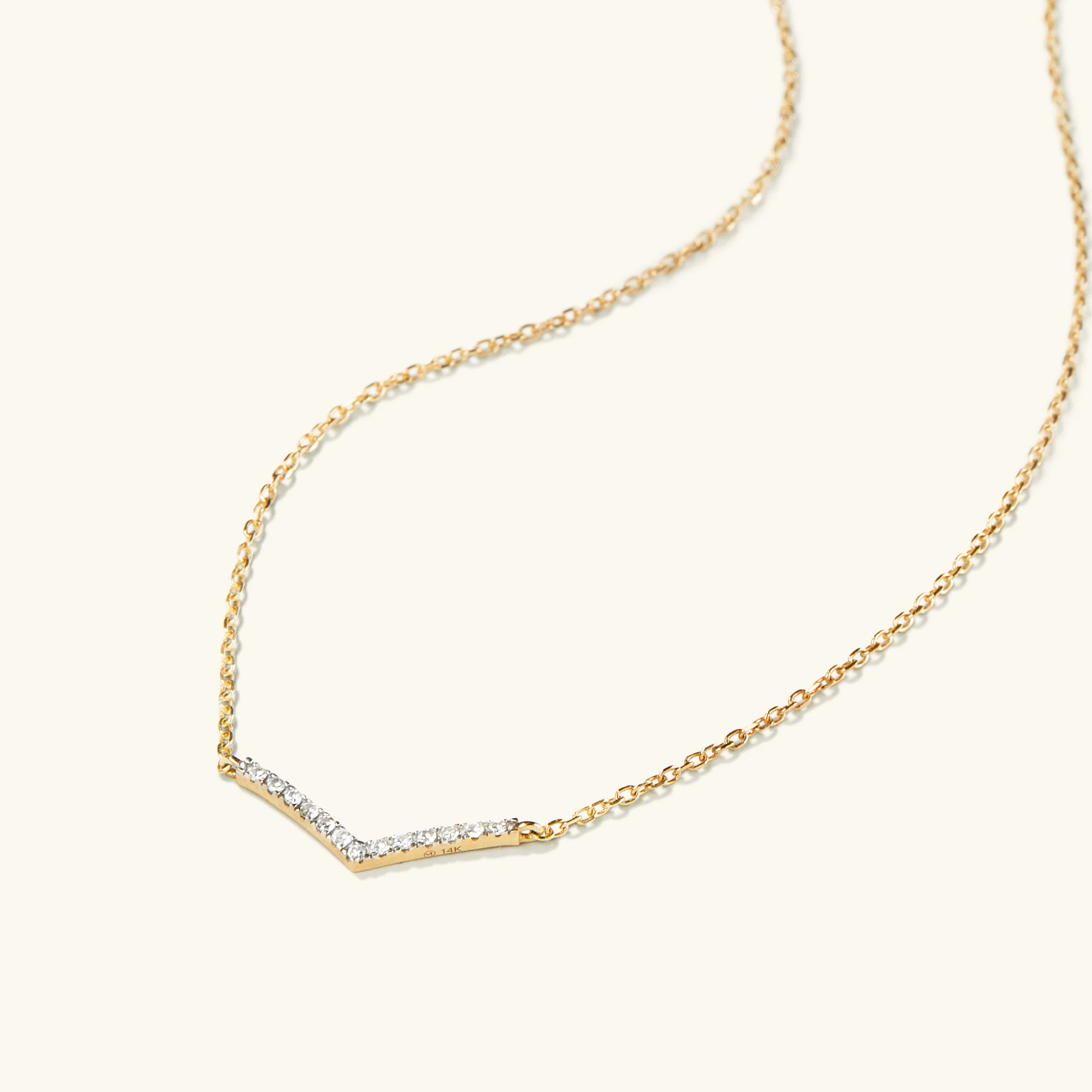 Pavé Diamond Wishbone Necklace - Image 7