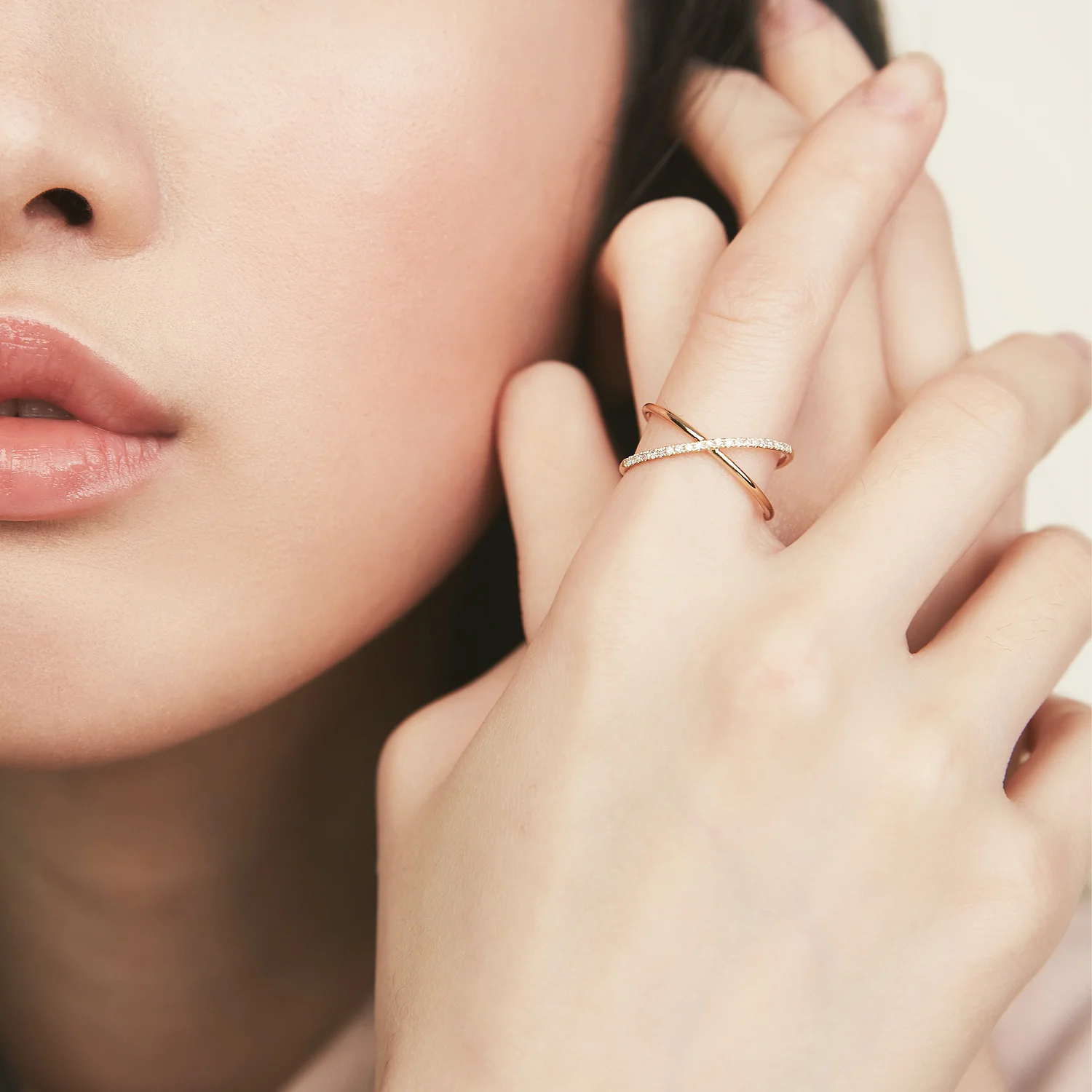 Pavé Diamond X Ring - Image 2
