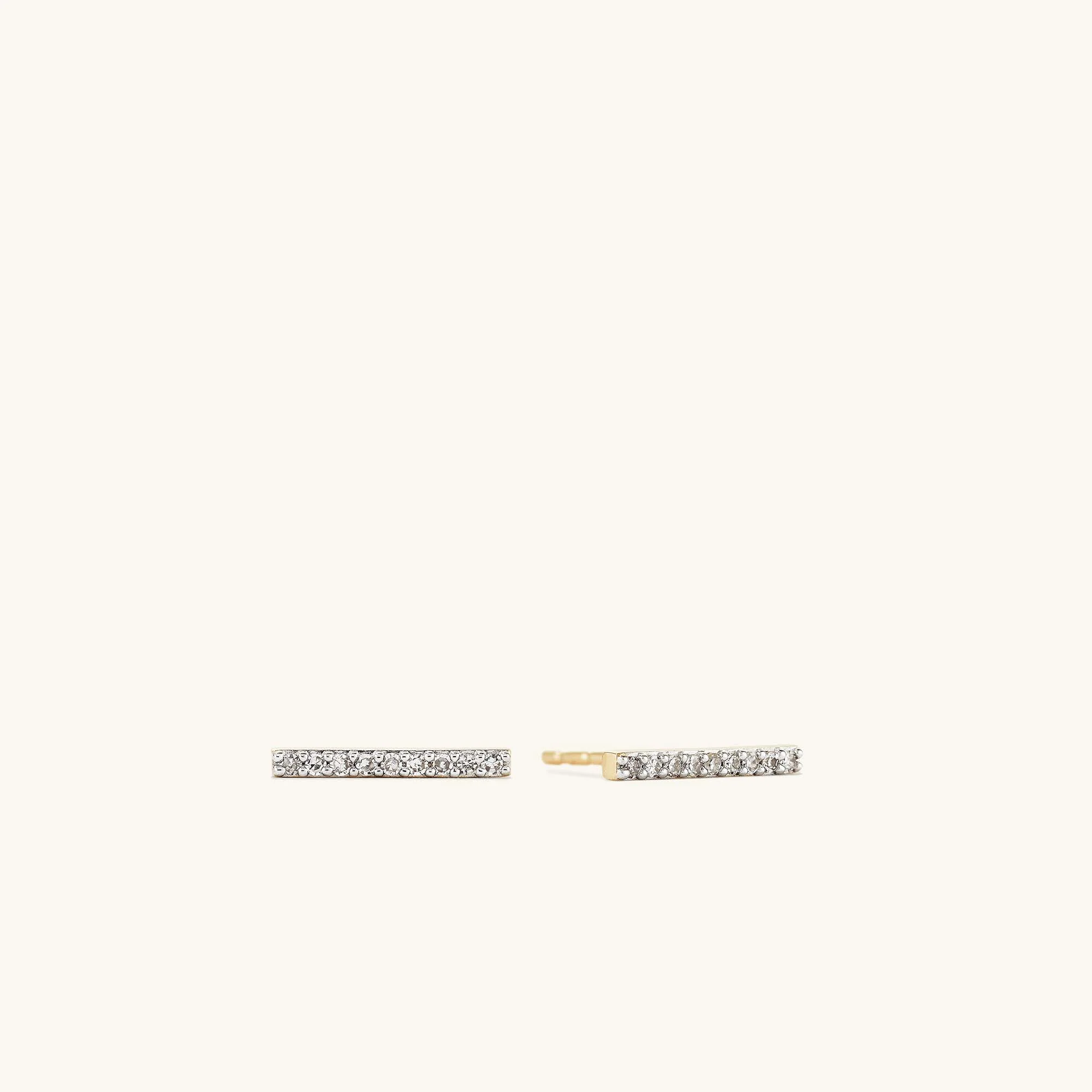 Pavé Diamonds Long Bar Studs - Image 3