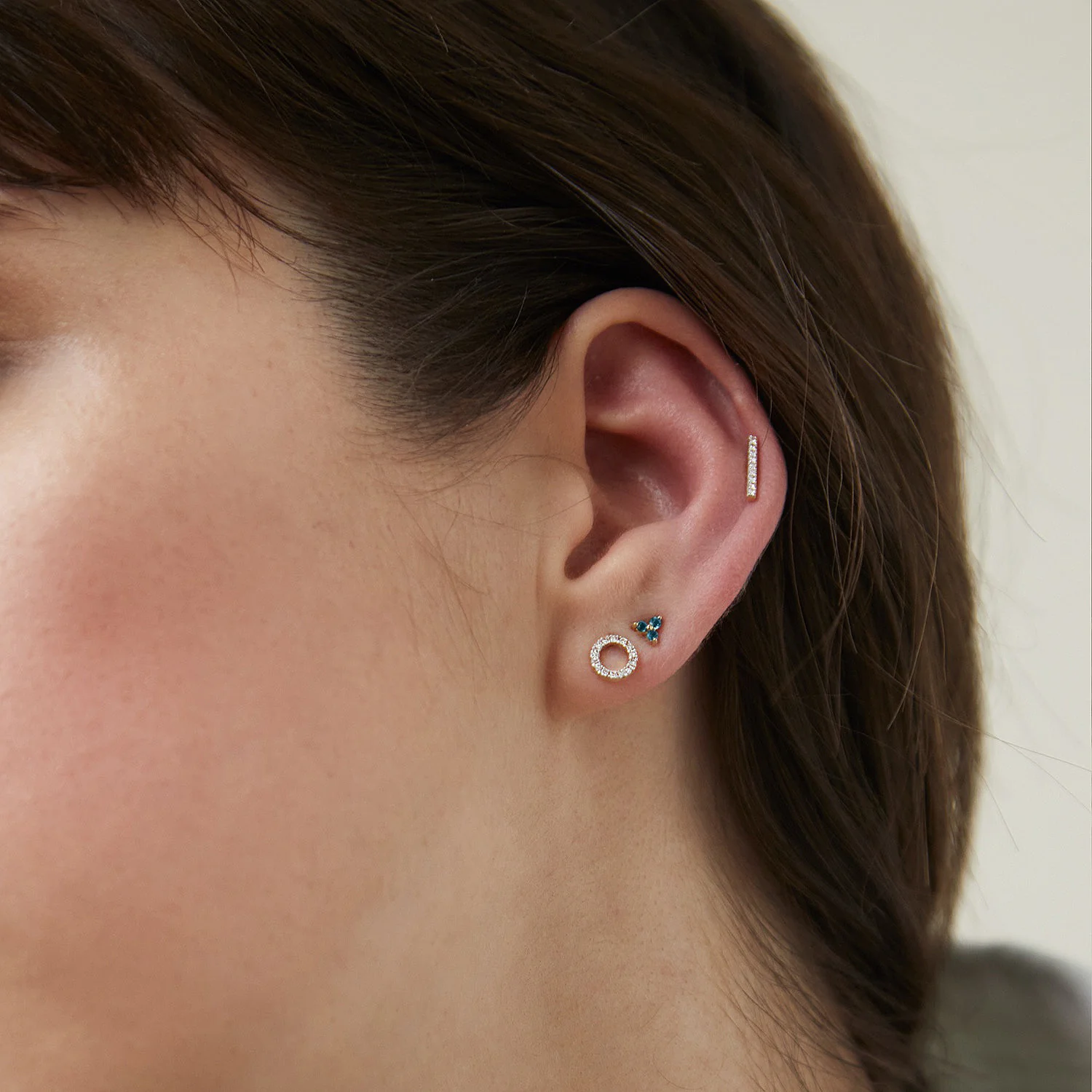 Pavé Diamonds Long Bar Studs - Image 6