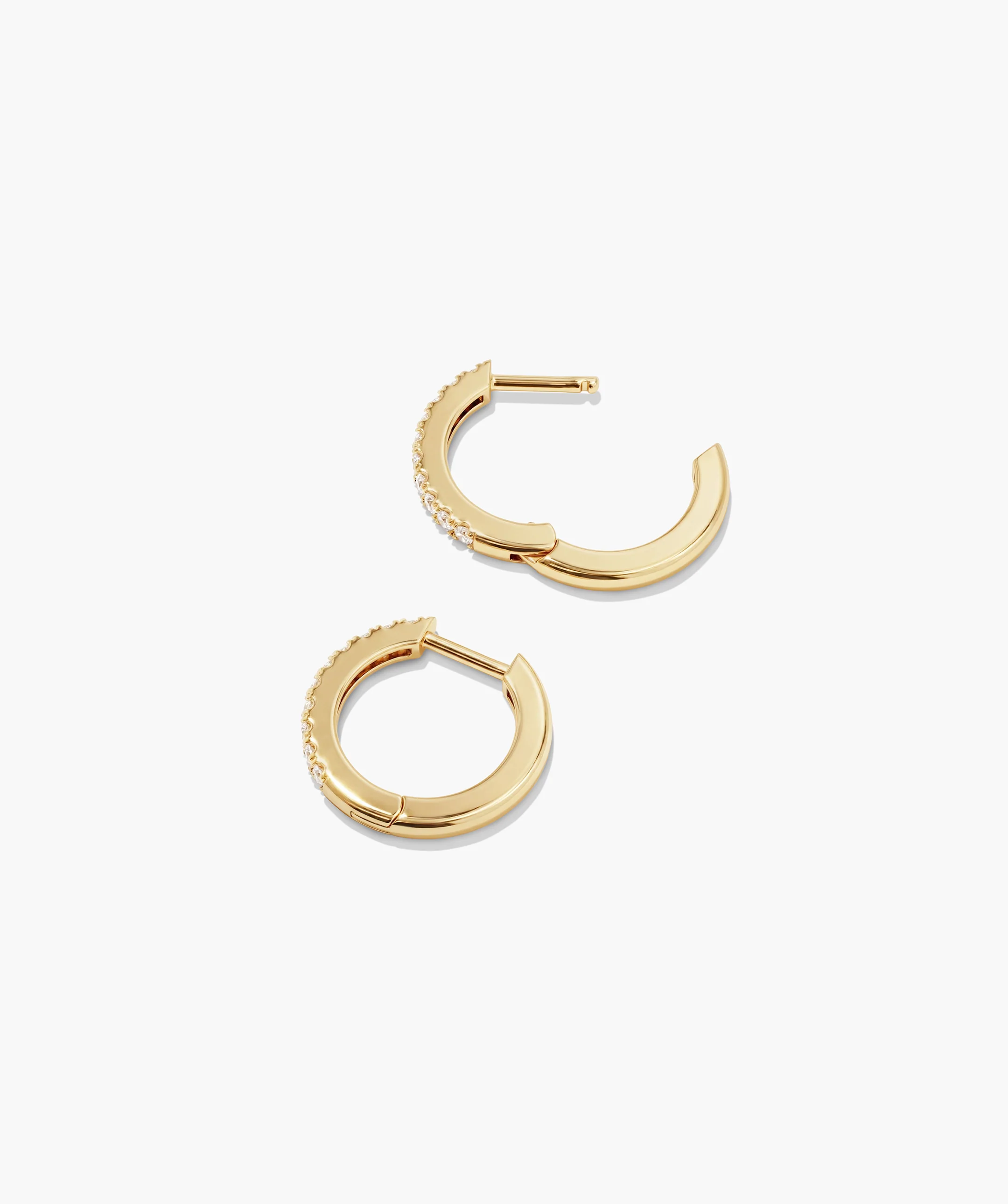 Pavé Lab Grown Sapphire Small Hoops - Image 2
