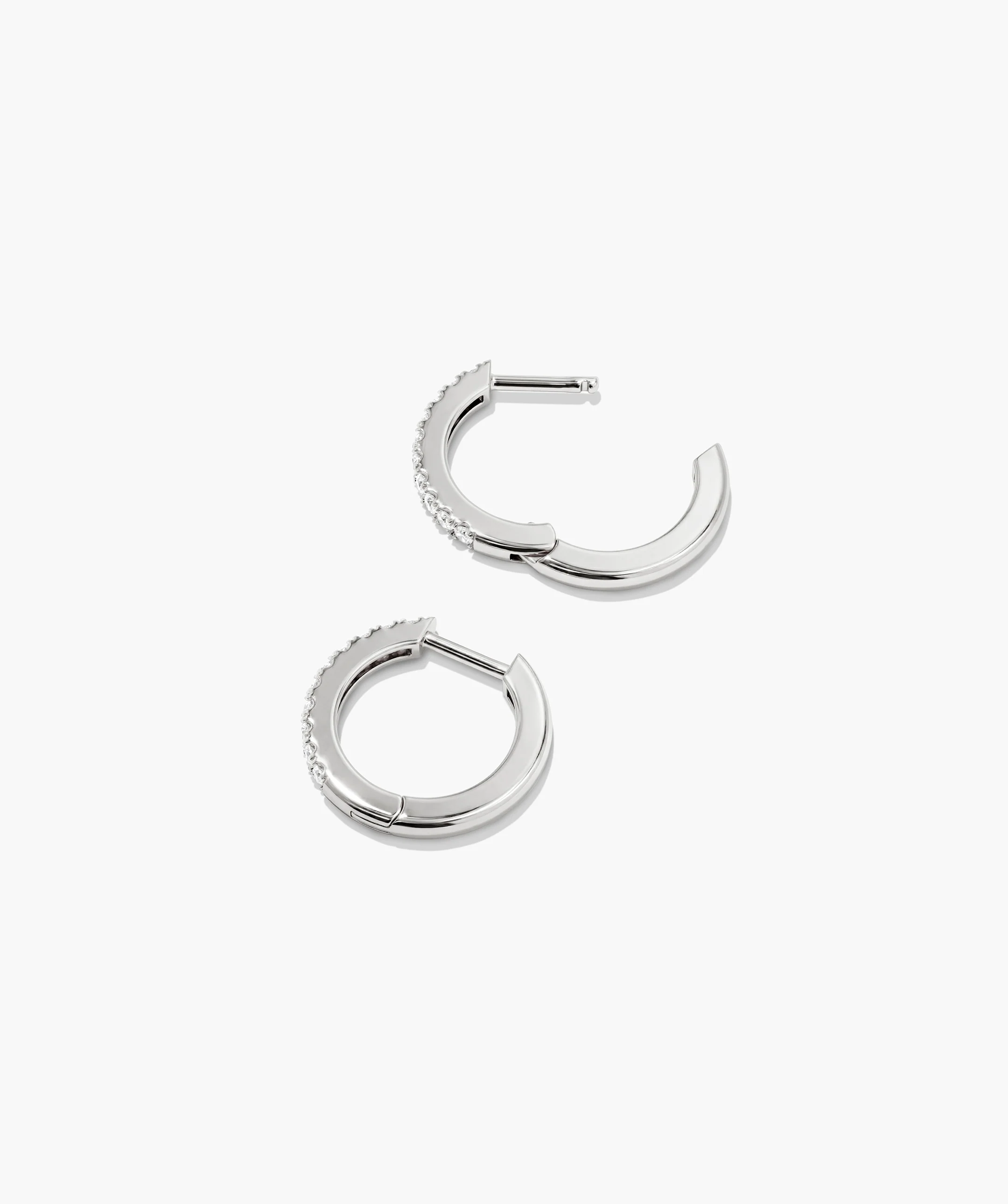 Pavé Lab Grown Sapphire Small Hoops - Image 6