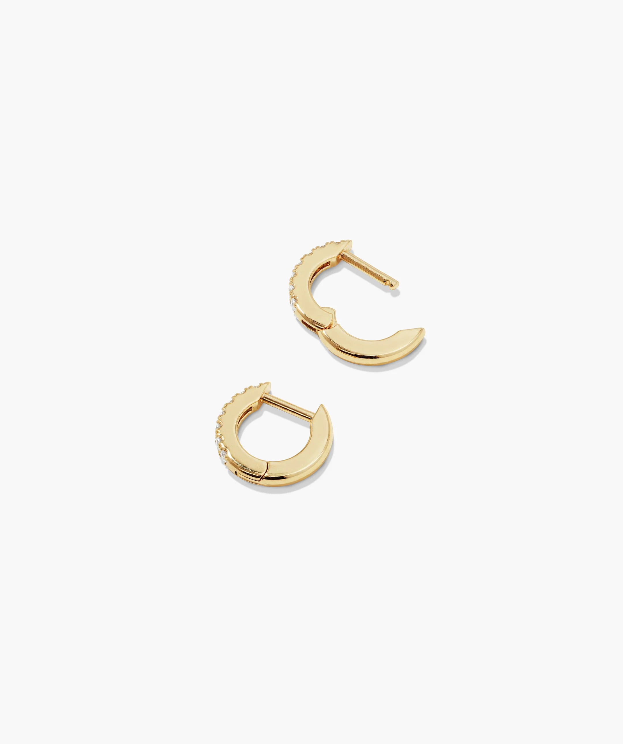 Pavé Lab Grown Sapphire Huggie Hoops - Image 2