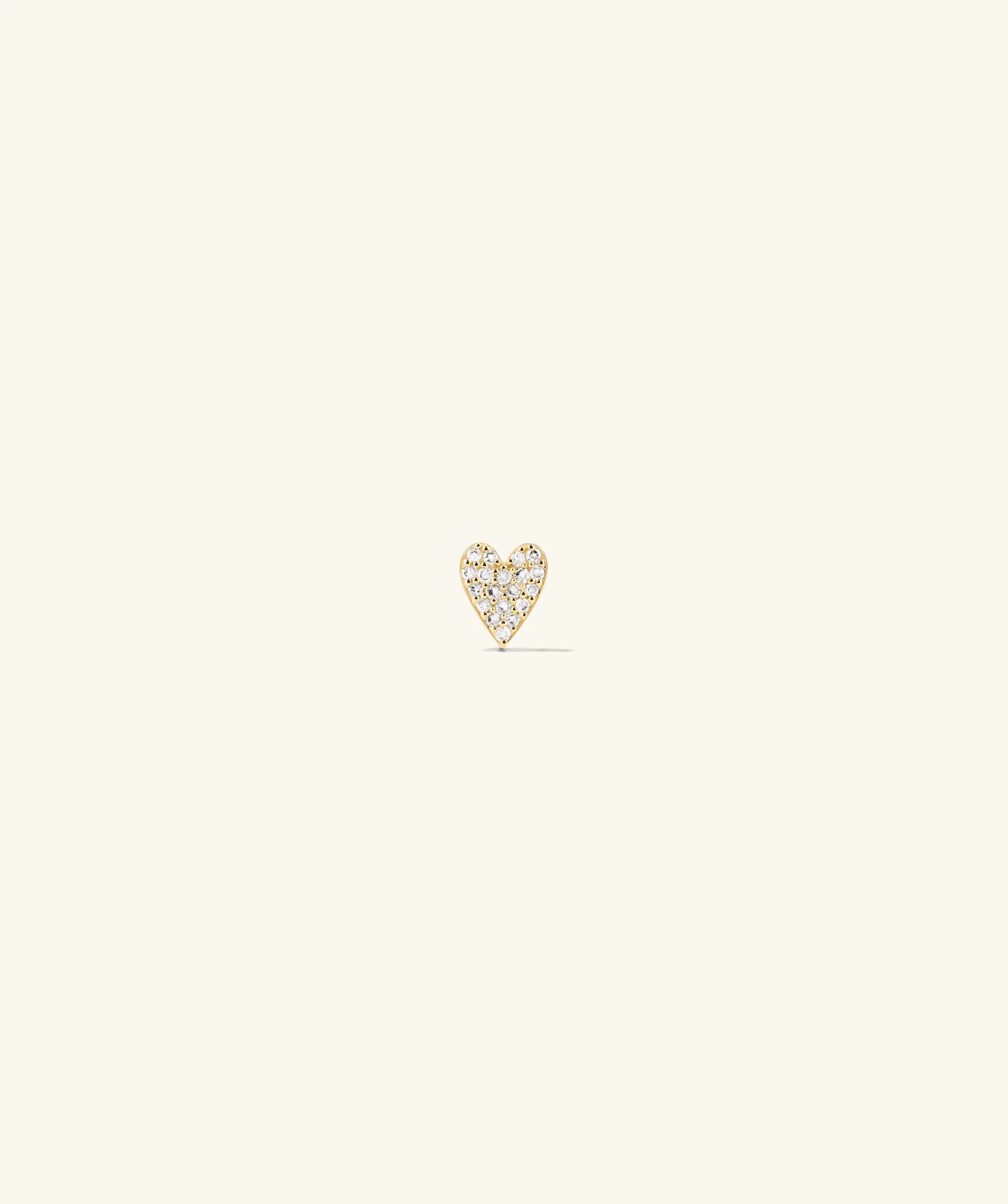 Piercing Studio - Single Pavé Diamond Heart Flat Back Stud - Image 2