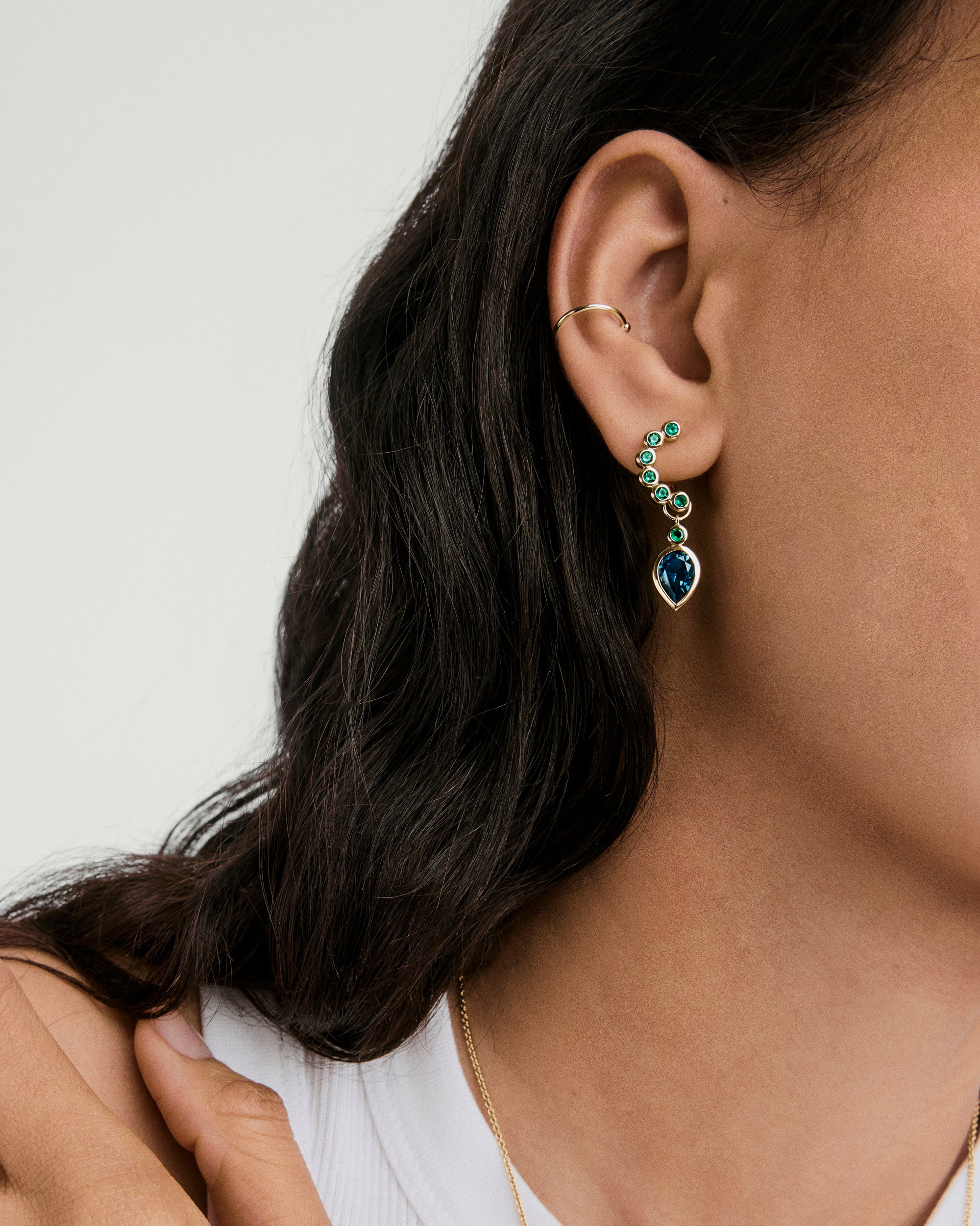 Remy Gemstone Charm Hoops - Image 6