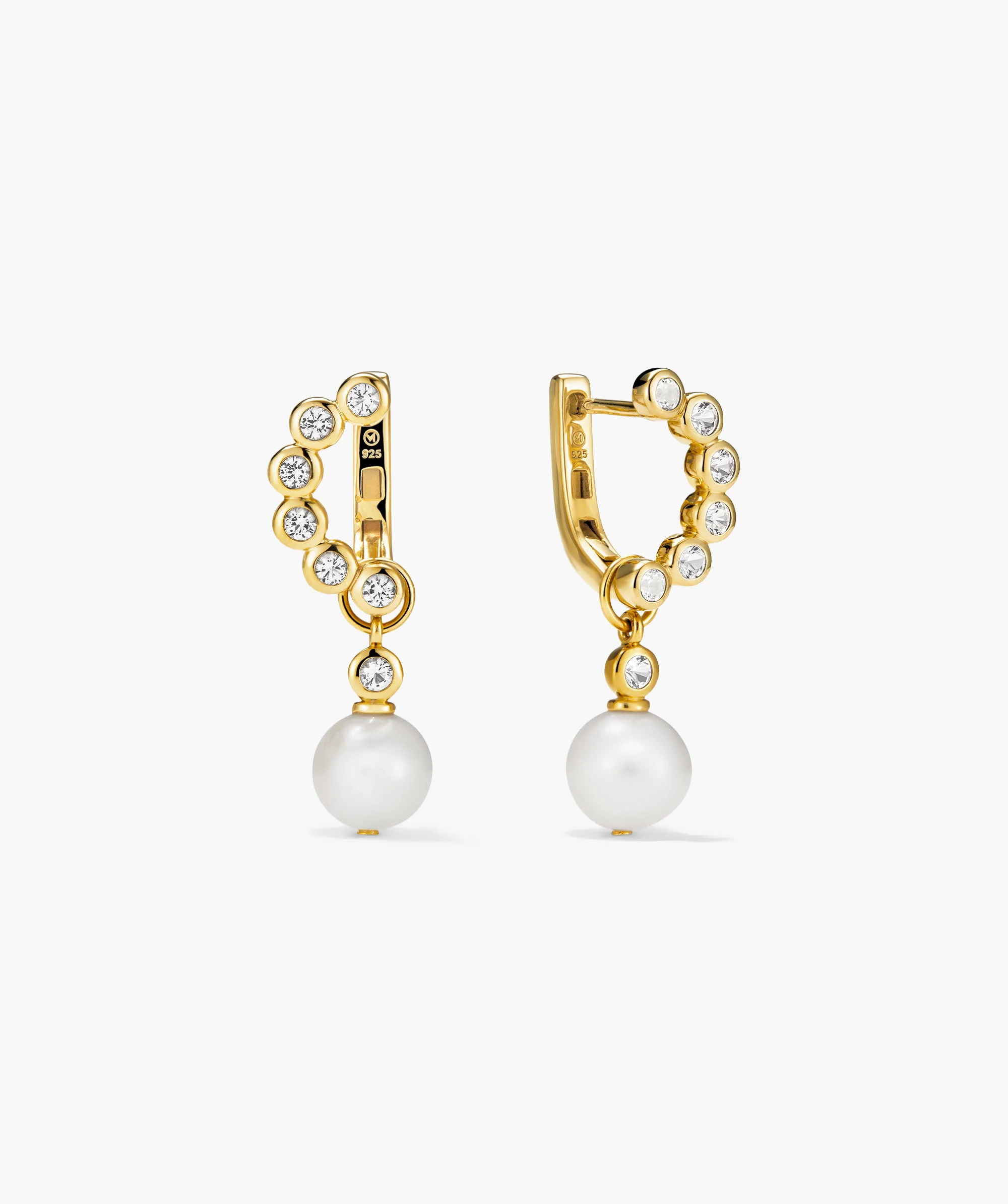 Remy Gemstone Pearl Charm Hoops - Image 2