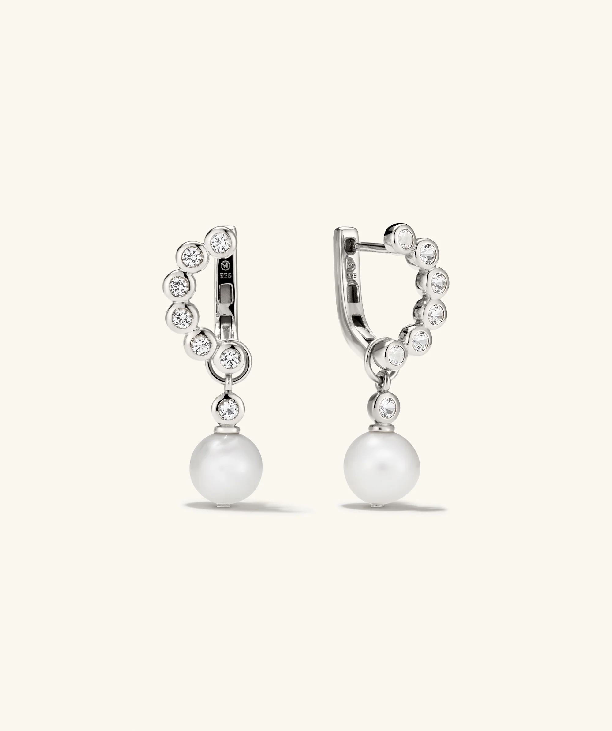 Remy Gemstone Pearl Charm Hoops - Image 8