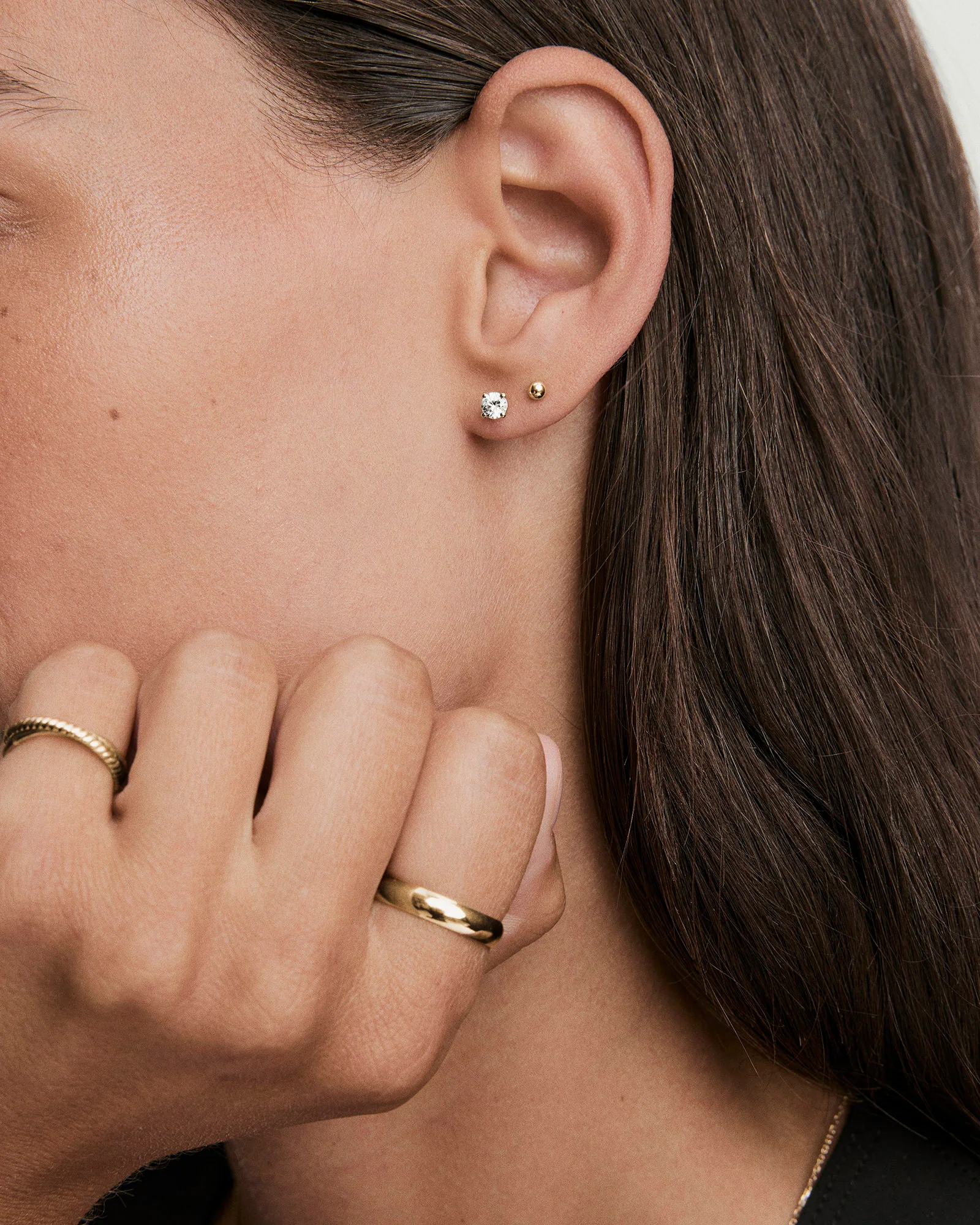 Round Lab Grown Sapphire Studs - Image 2