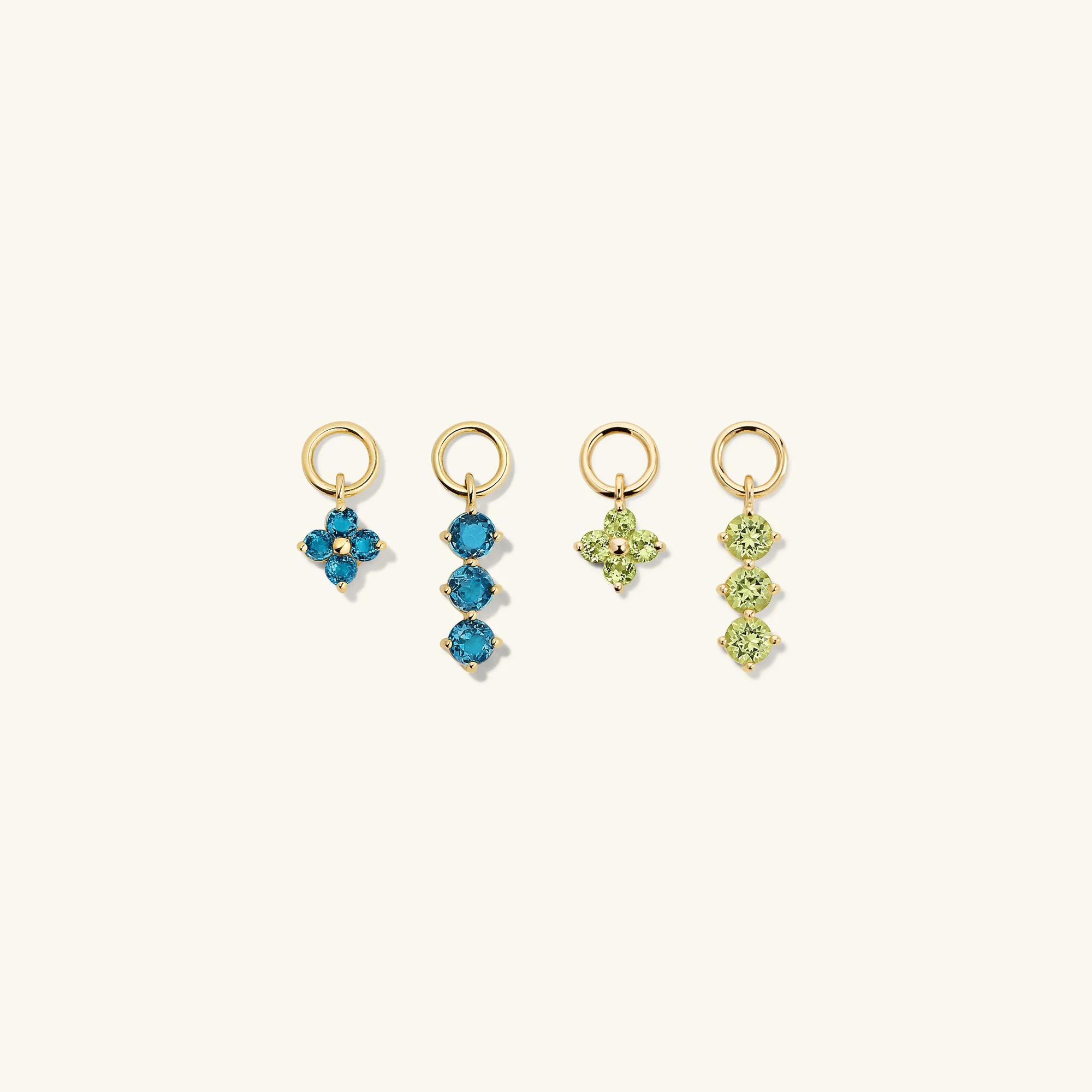 Single Gemstone Cluster Hoop Charm - Image 8