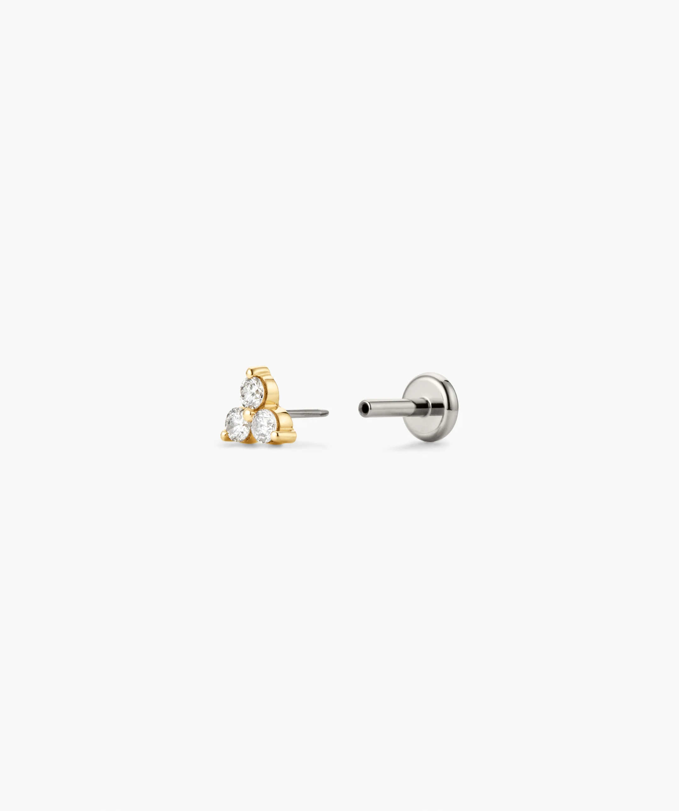 Single Diamond Lotus Stud - Image 9