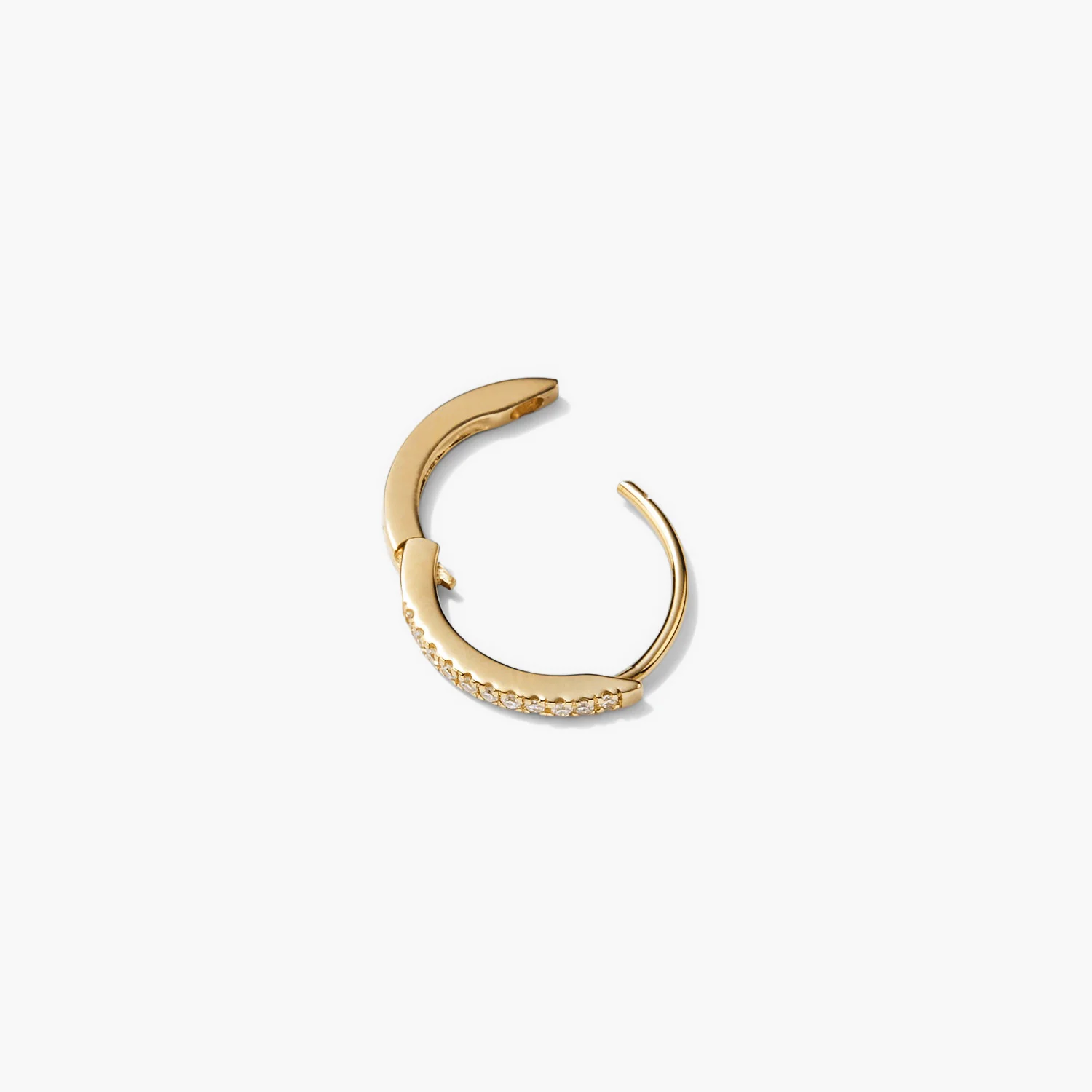 Single Pavé Diamond Huggie Hoop - Image 4
