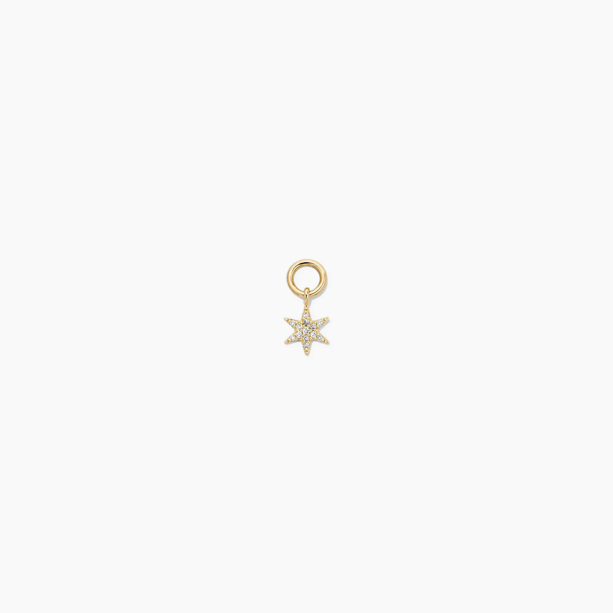Single Pavé Diamond Star Hoop Charm