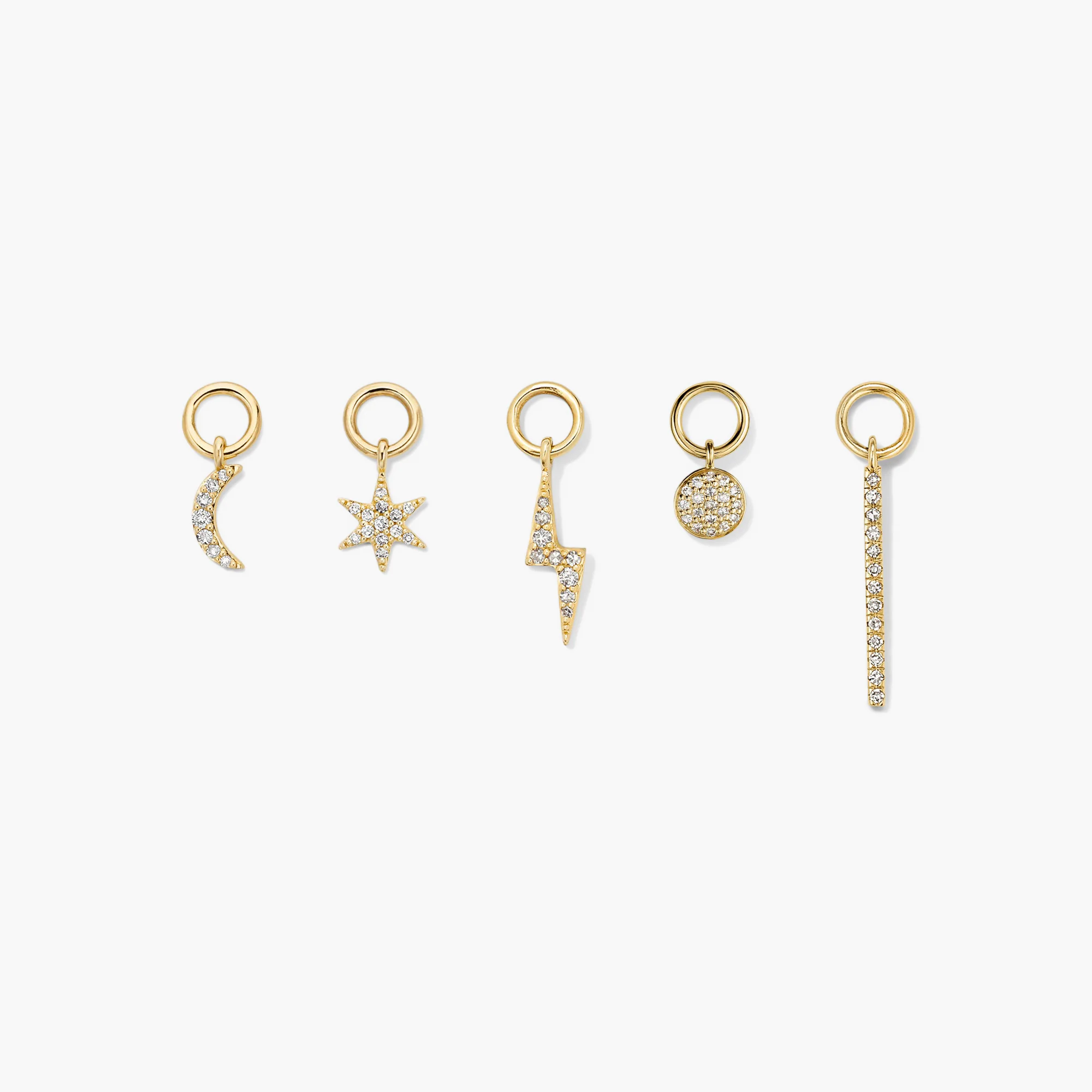 Single Pavé Diamond Star Hoop Charm - Image 5