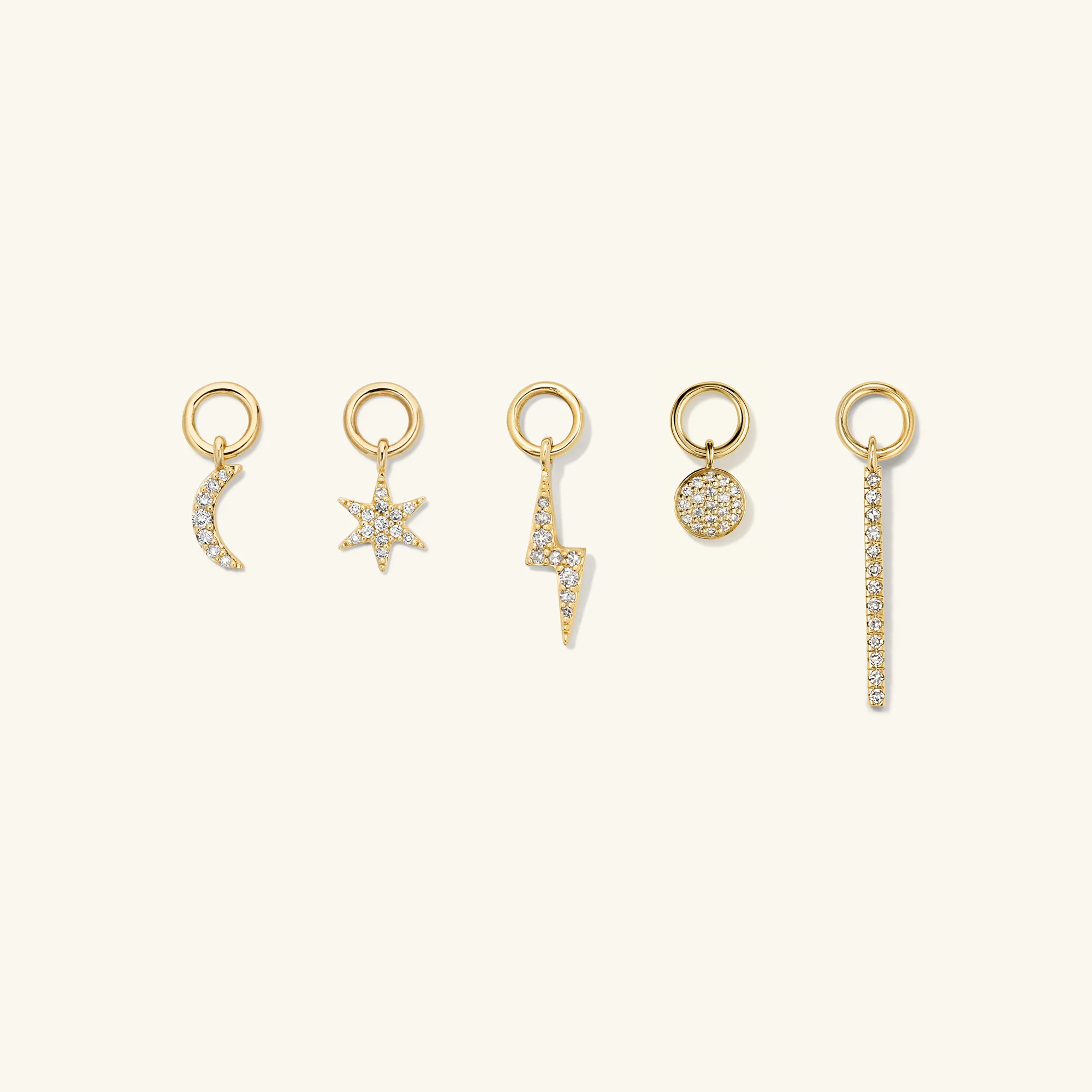 Single Pavé Diamond Star Hoop Charm - Image 8