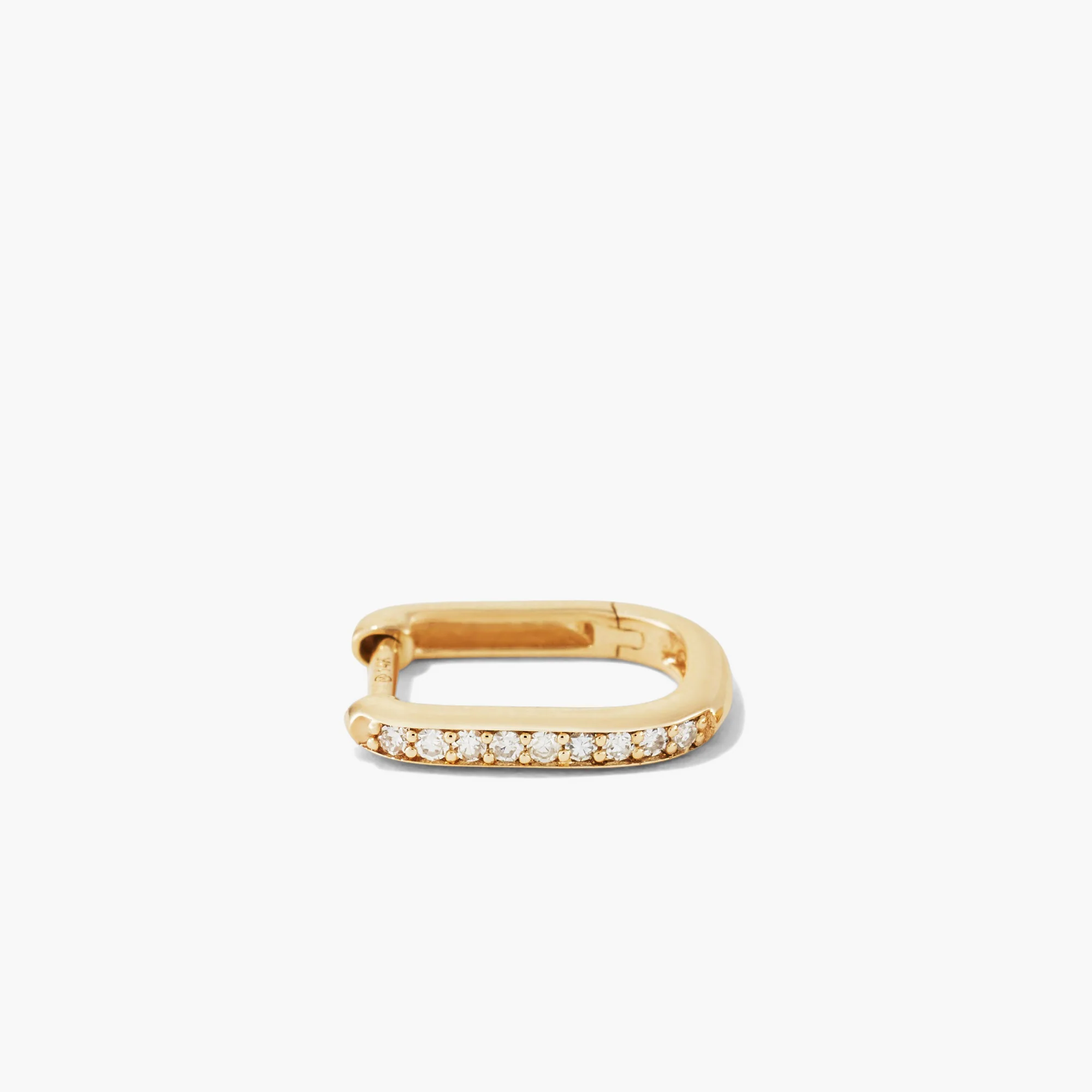 Single Pavé Diamond Huggie U Hoop - Image 5