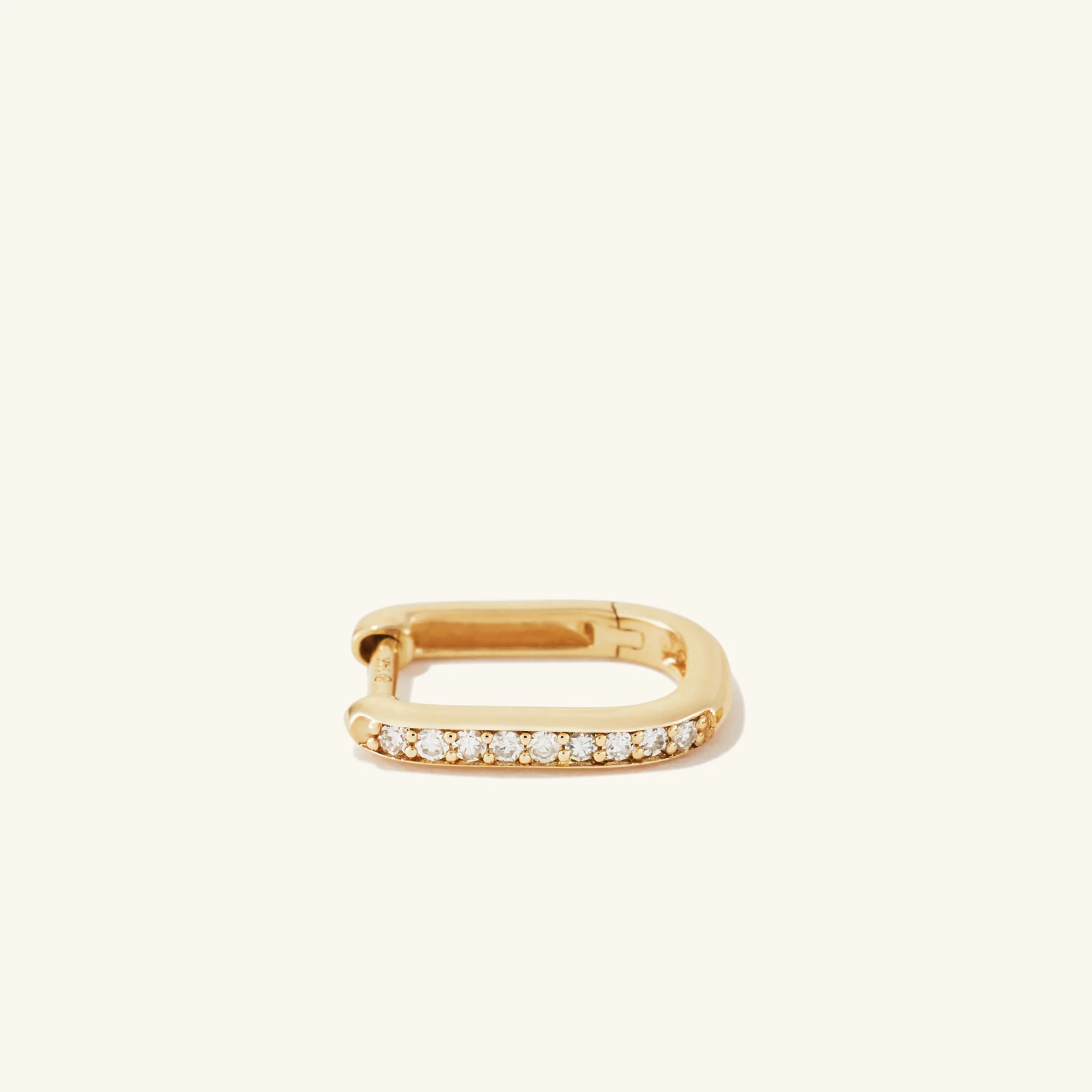 Single Pavé Diamond Huggie U Hoop - Image 8