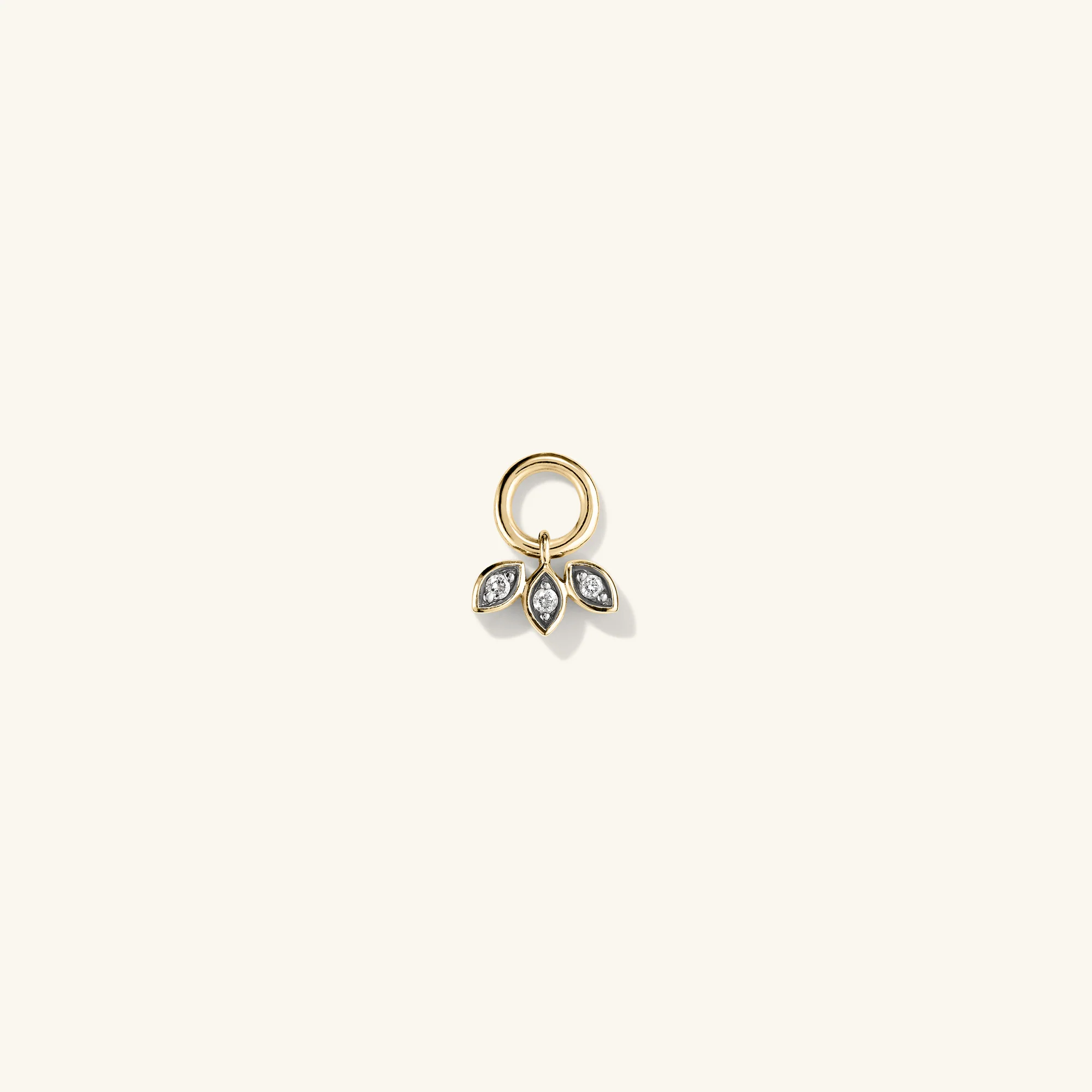 Single Triple Marquise Diamond Hoop Charm - Image 2