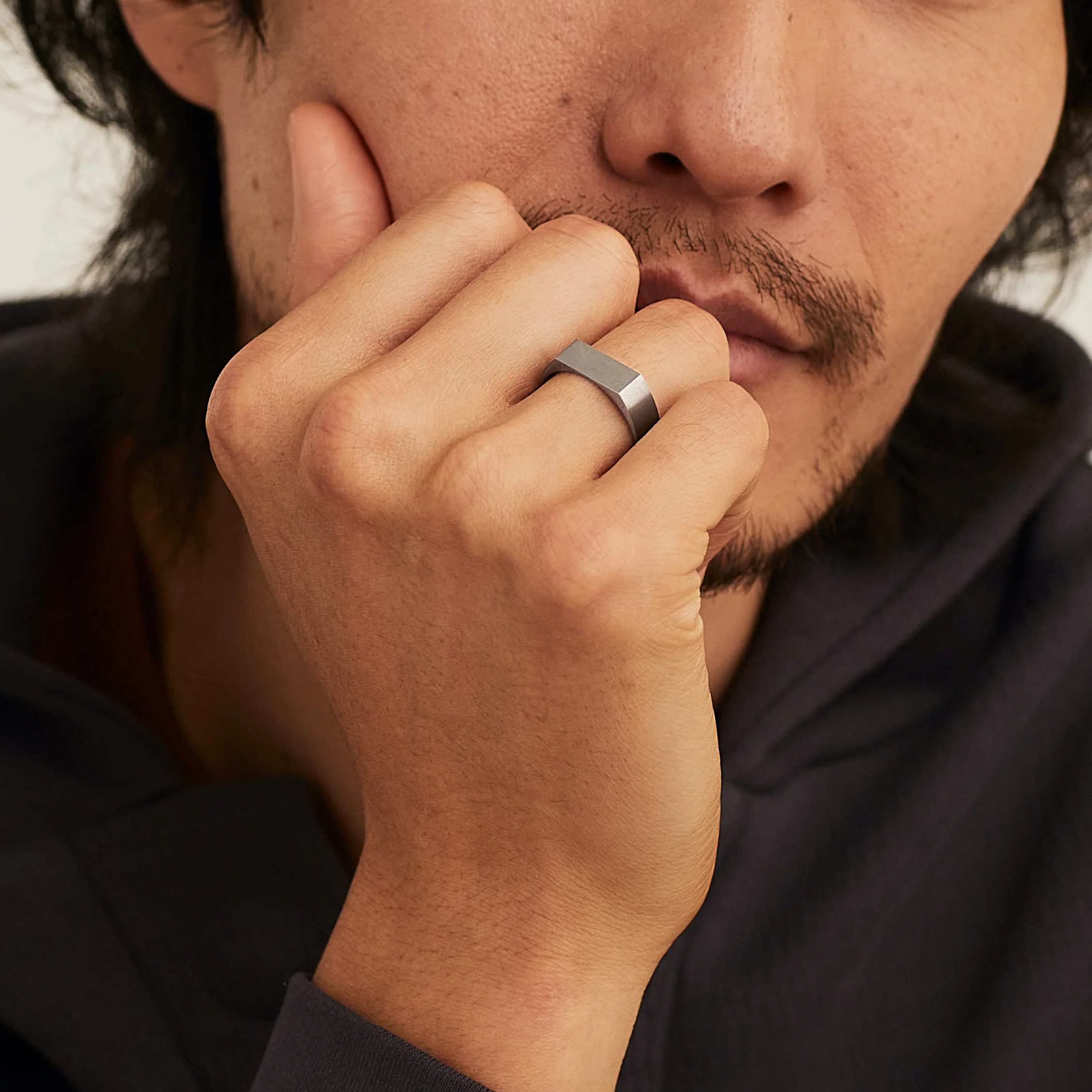 Slim Rectangular Signet Ring - Image 3