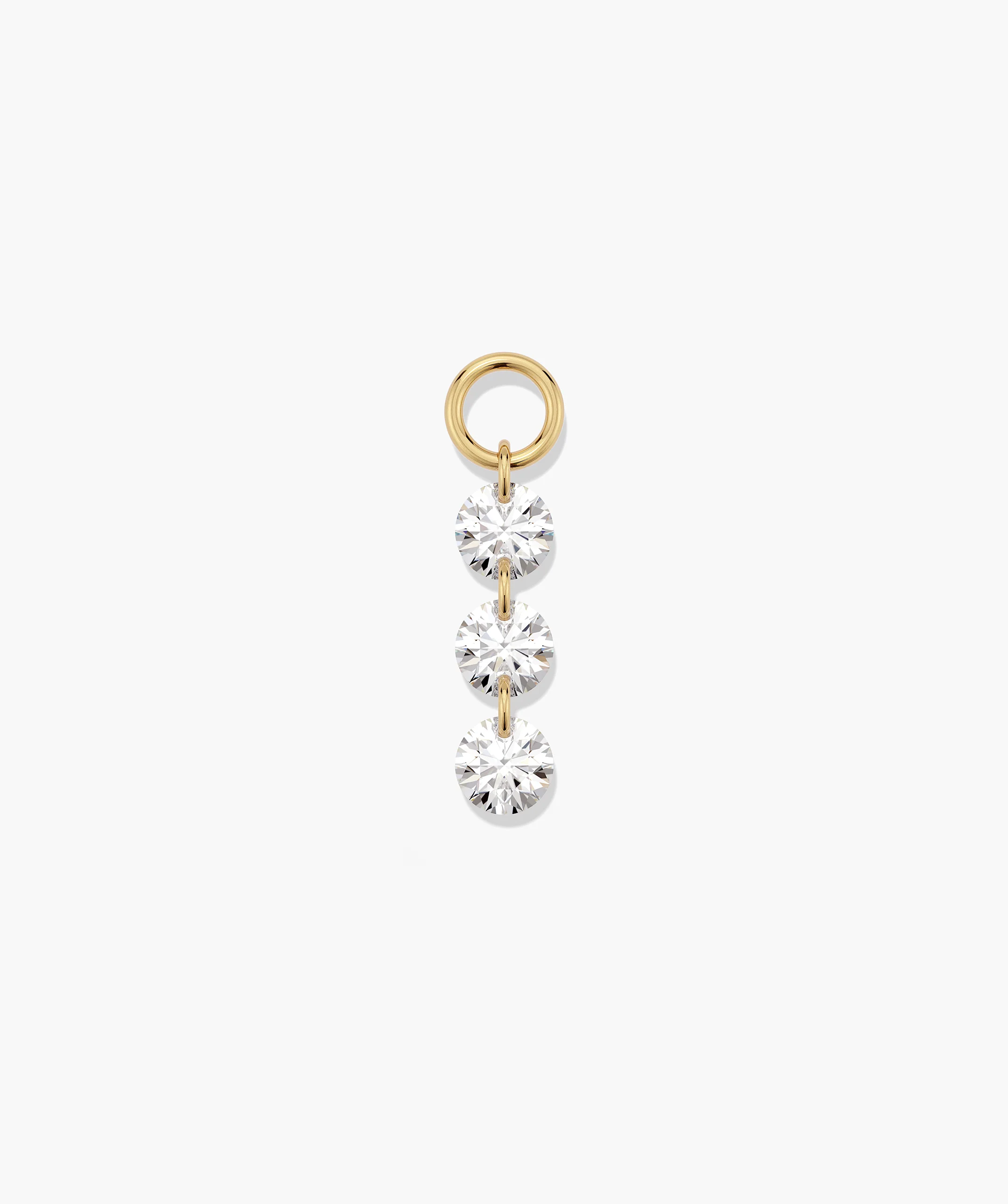 Triple Set Lab Grown Diamond Hoop Charm