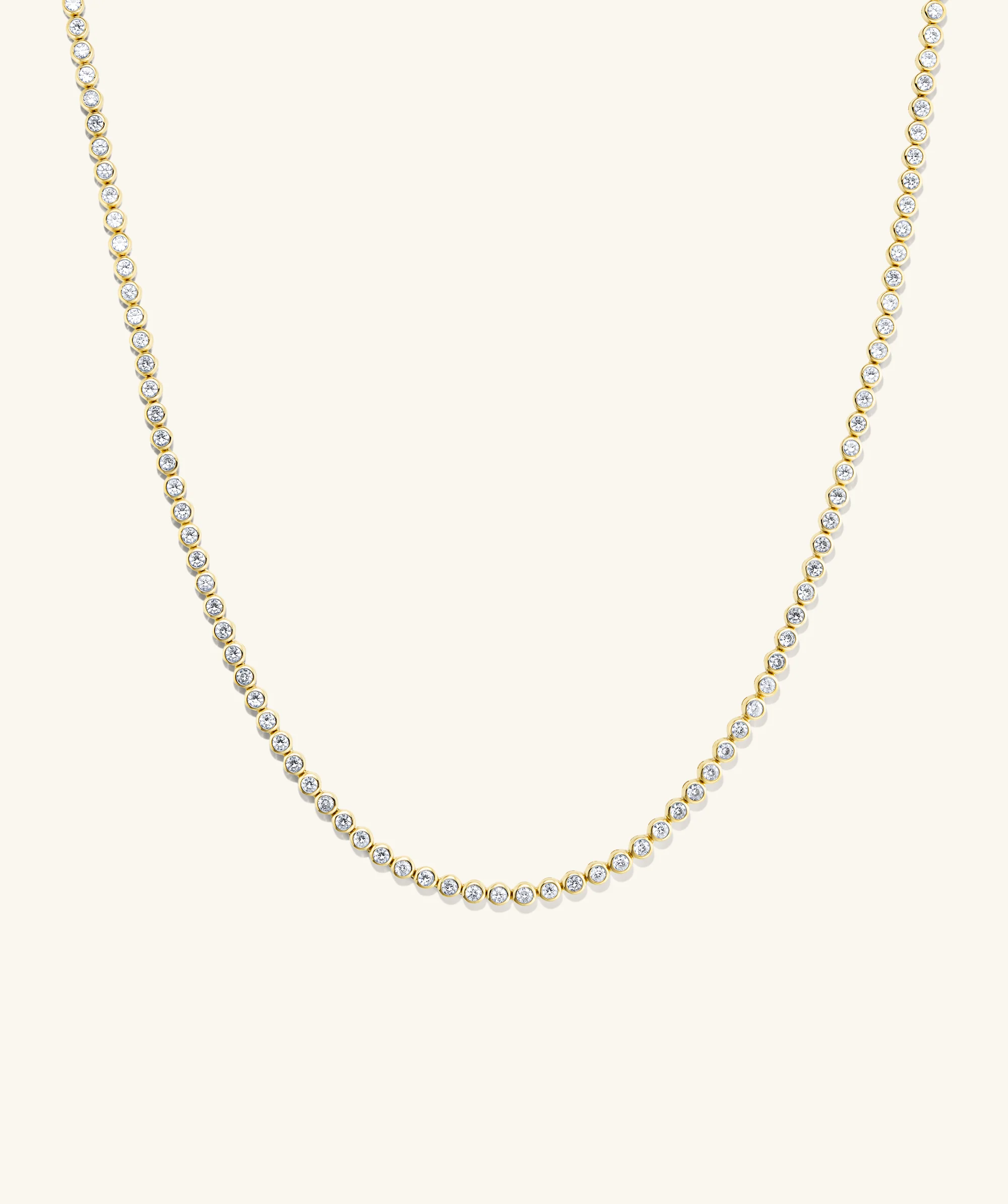 Zadie Bezel Lab Grown Sapphire Tennis Necklace - Image 10