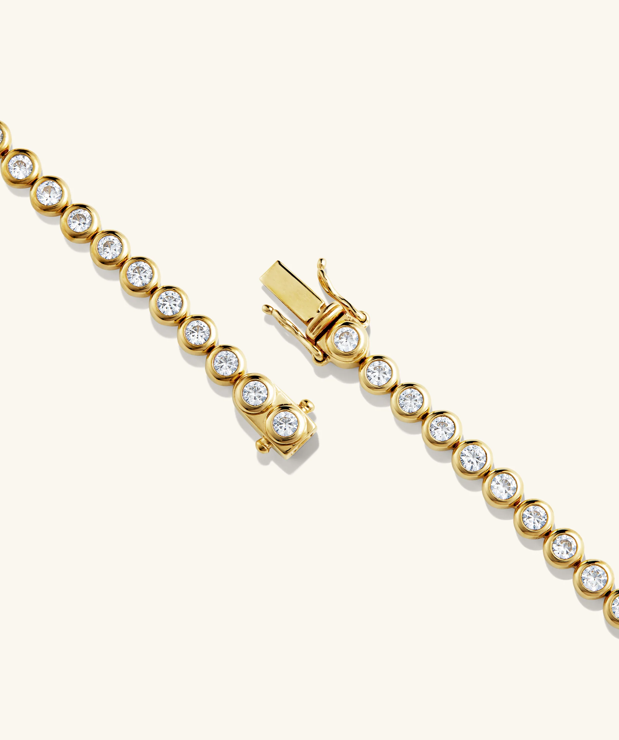 Zadie Bezel Lab Grown Sapphire Tennis Necklace - Image 14