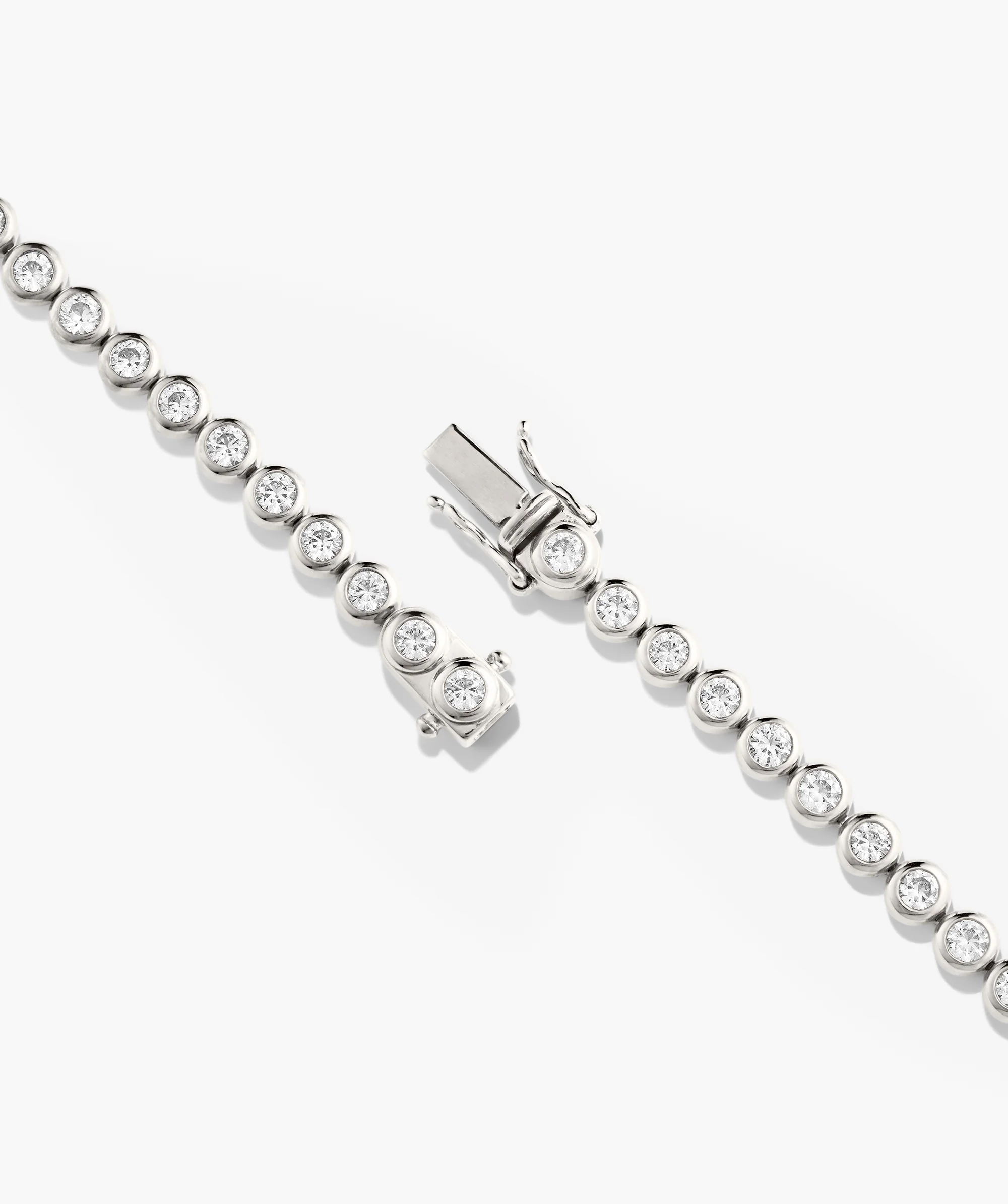 Zadie Bezel Lab Grown Sapphire Tennis Necklace - Image 4