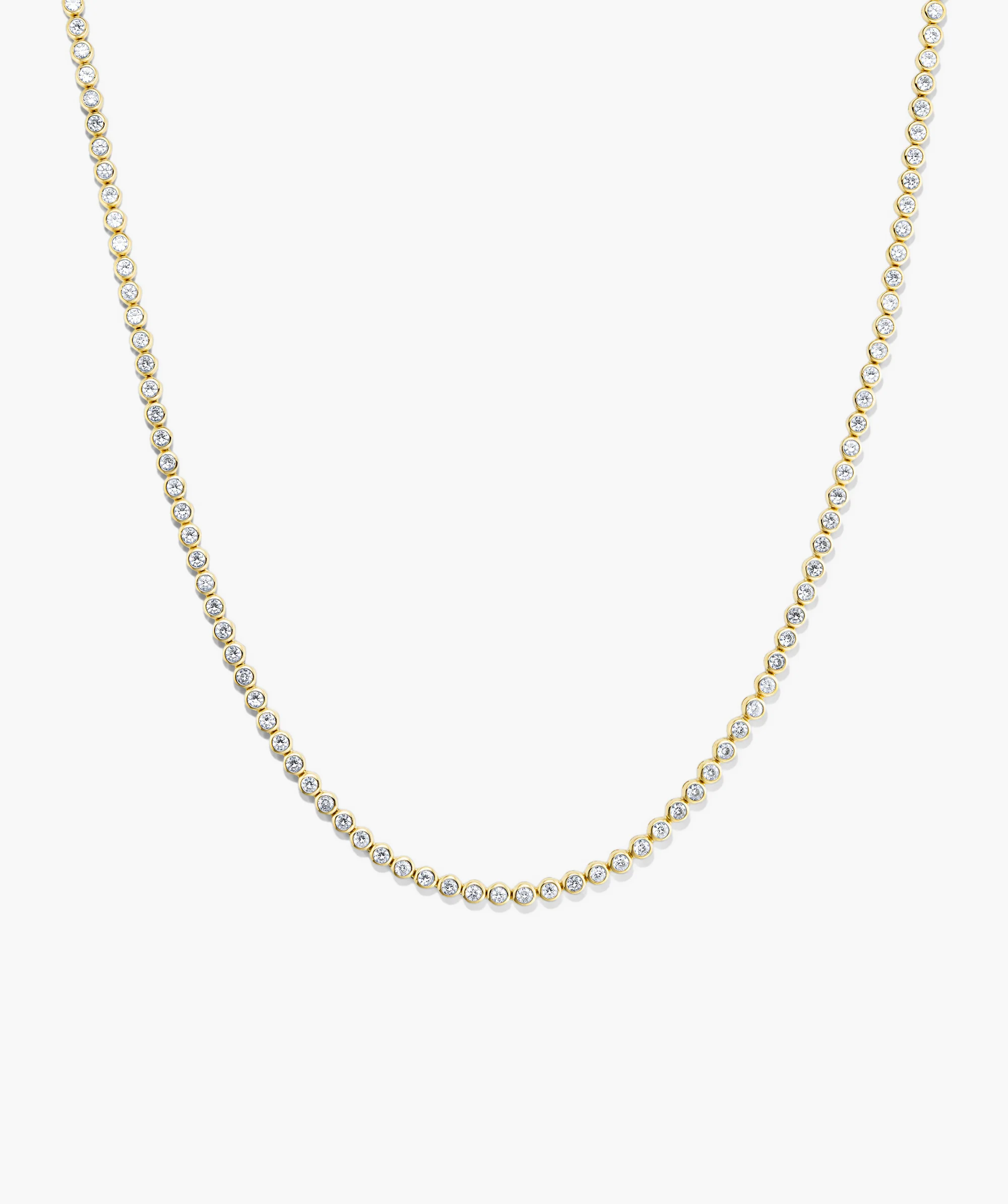 Zadie Bezel Lab Grown Sapphire Tennis Necklace - Image 5