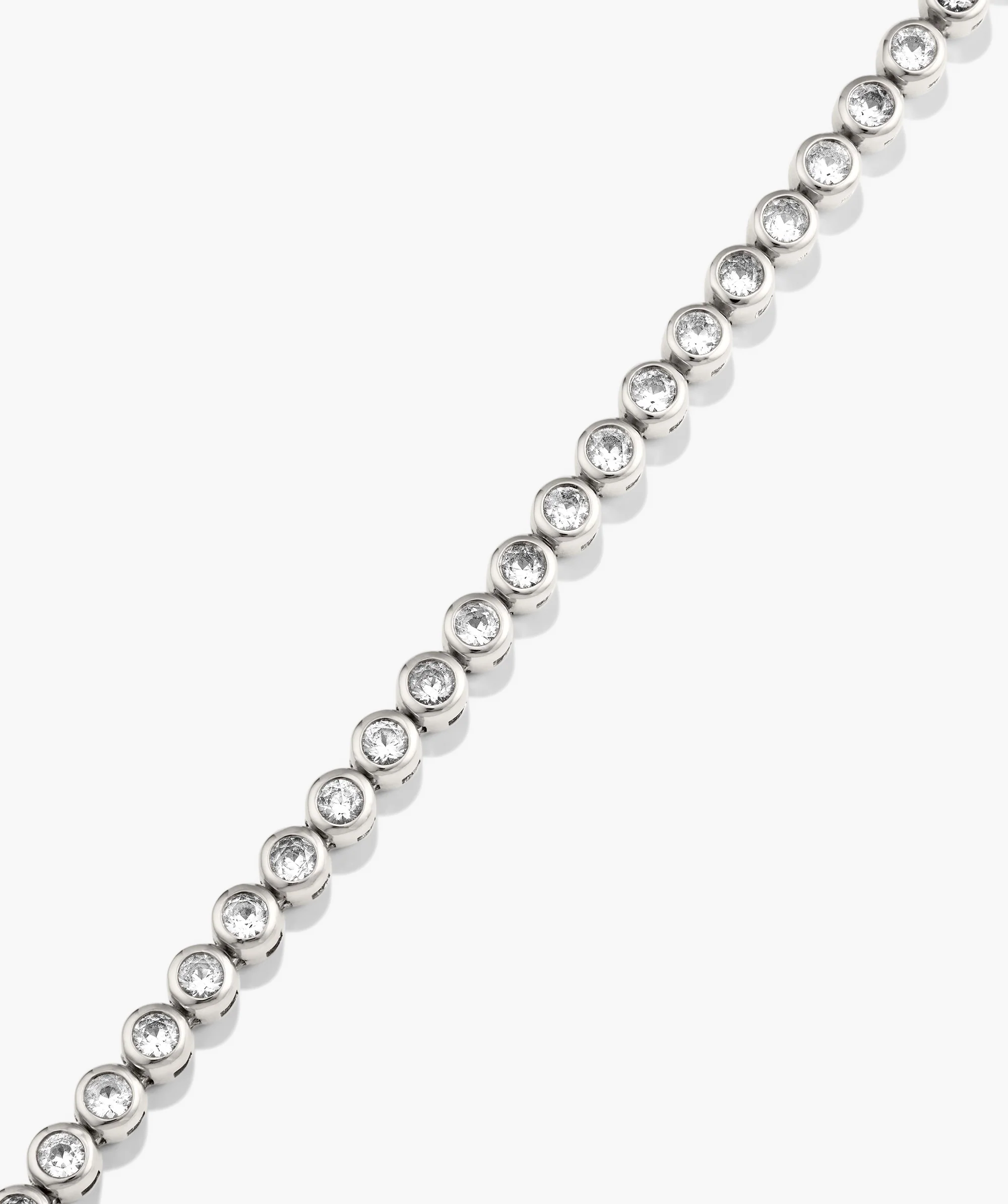 Zadie Bezel Lab Grown Sapphire Tennis Necklace - Image 6