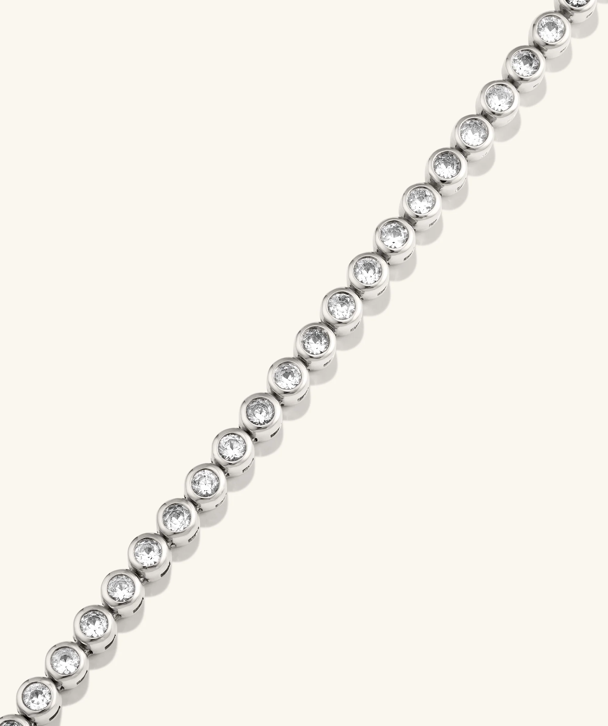 Zadie Bezel Lab Grown Sapphire Tennis Necklace - Image 7